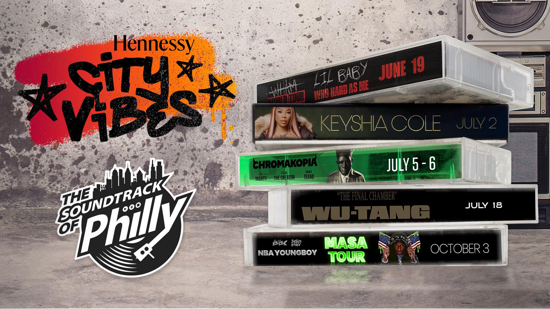 Coming soon to the city 🔥 Lil Baby - June 19 Keyshia Cole - July 2 Tyler,  The Creator - July 5 & 6 Wu-Tang Clan - July 18 NBA YoungBoy - October 3  SoundtrackOfPhilly.com