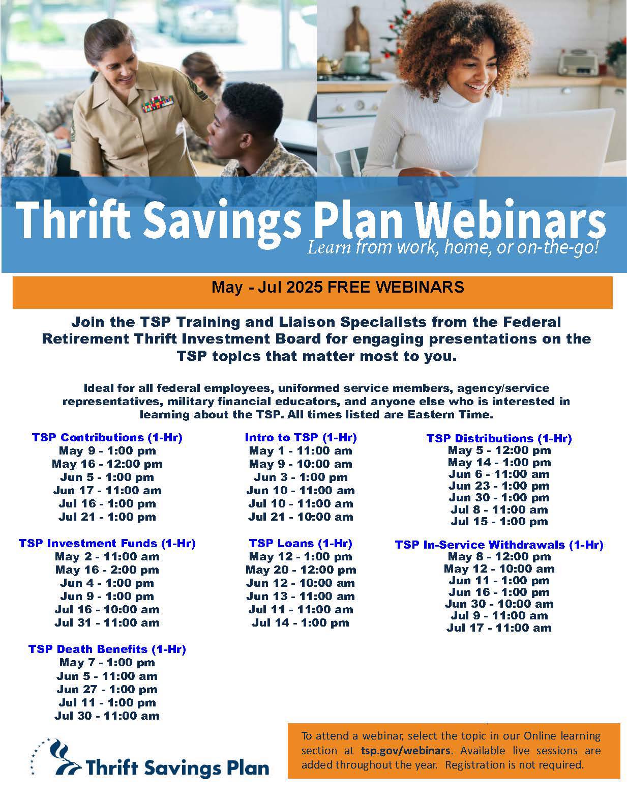 PNG - 💵 Thrift Savings Plan (TSP) training webinars available online ...