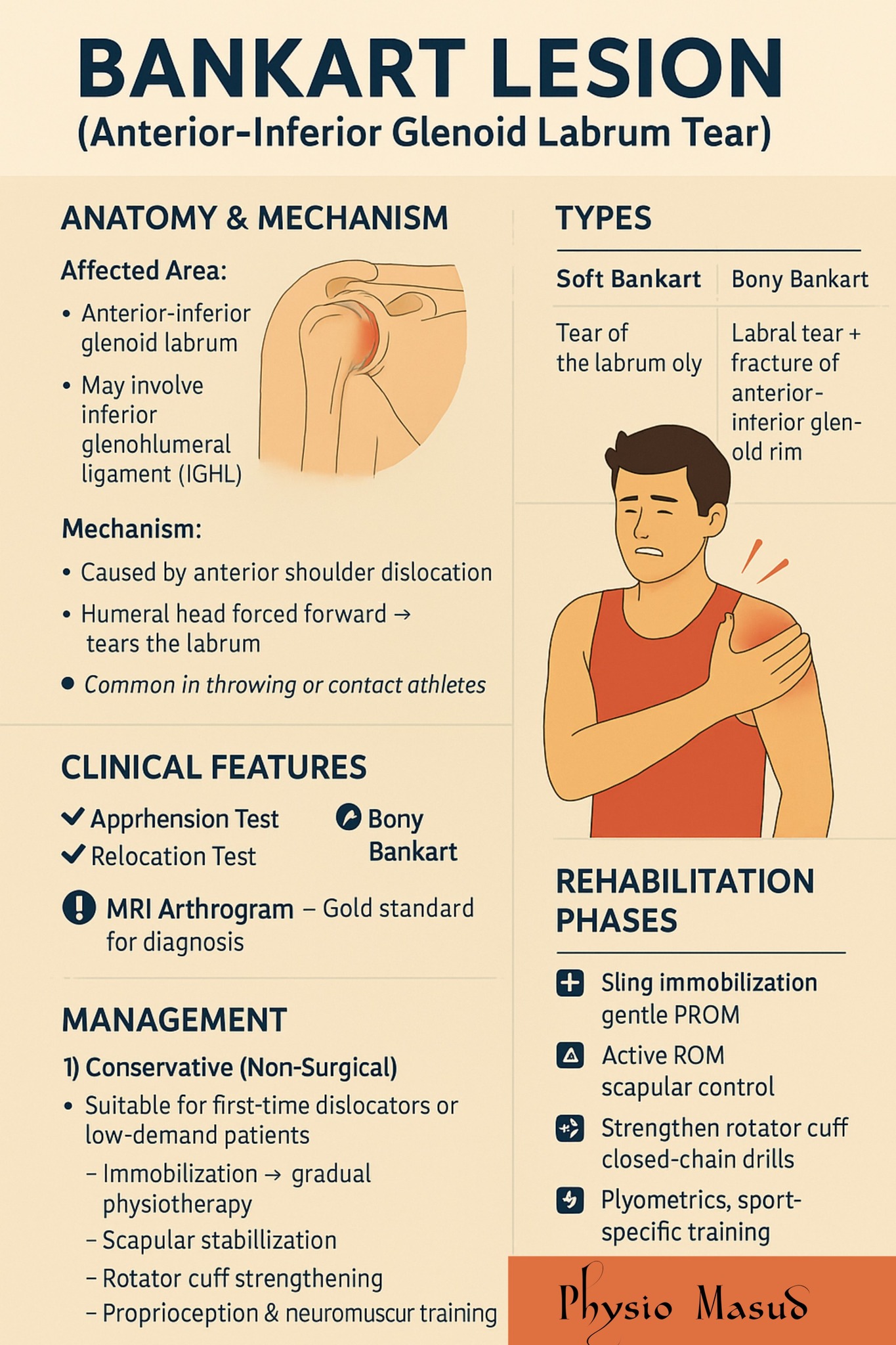 Rahat - 🩺 Bankart Lesion 🔹 Definition 👉 A Bankart Lesion is a tear of ...