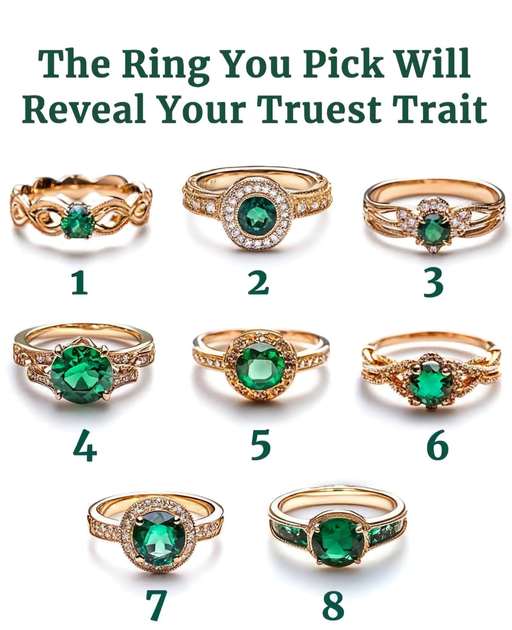 Thinking - Don't Cheat. The Ring You Pick Will Reveal Your Truest Trait ...
