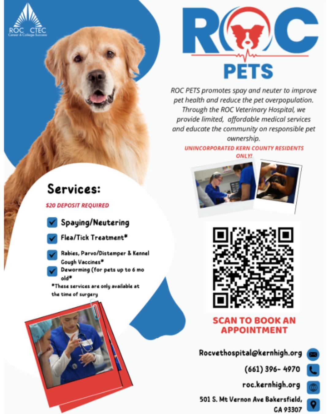 Kern - Low-Cost Say/Neuter Clinic now open at the ROC CTEC on Mt ...