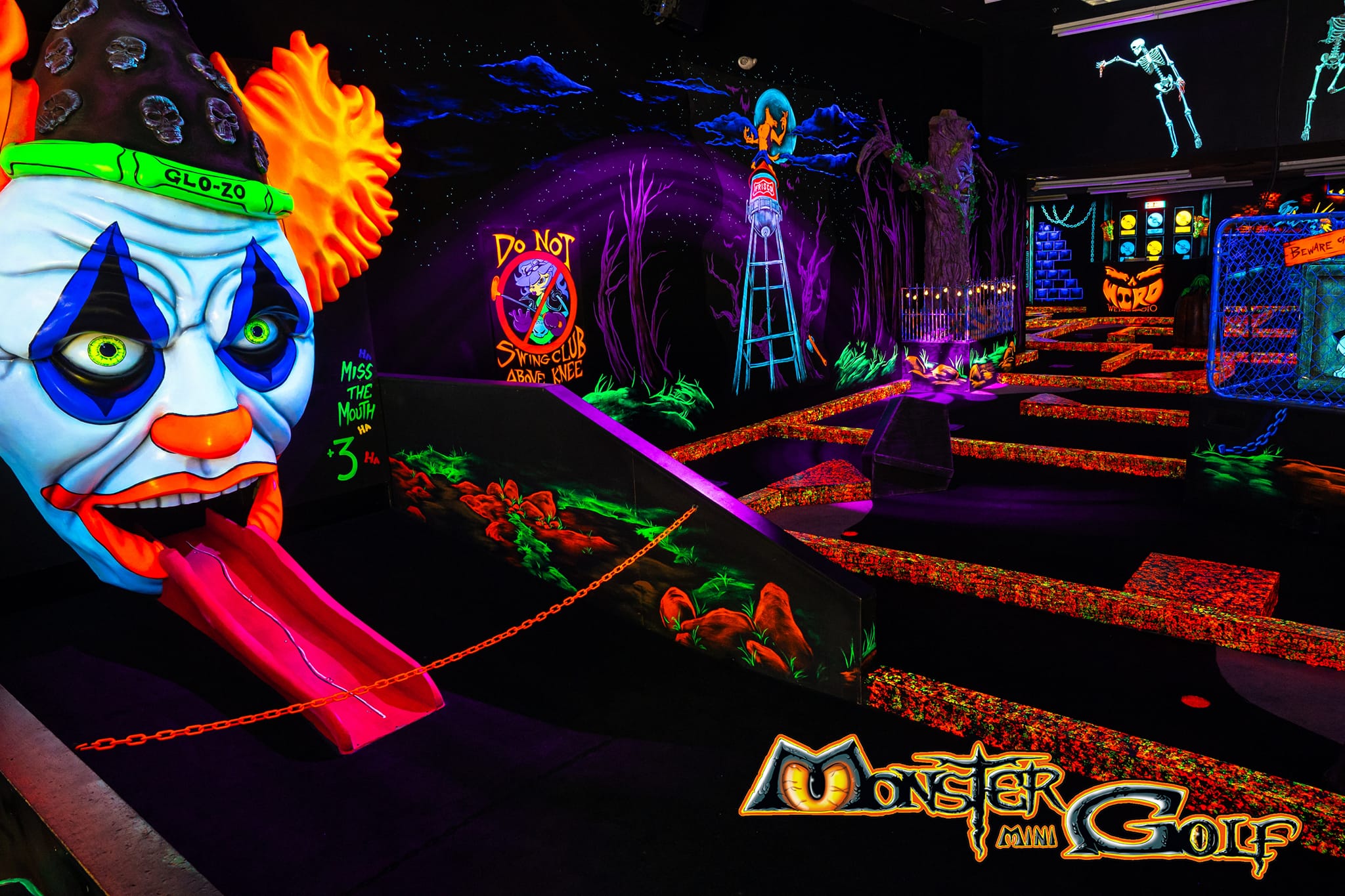 Monster Mini Golf, a family entertainment center featuring glow-in