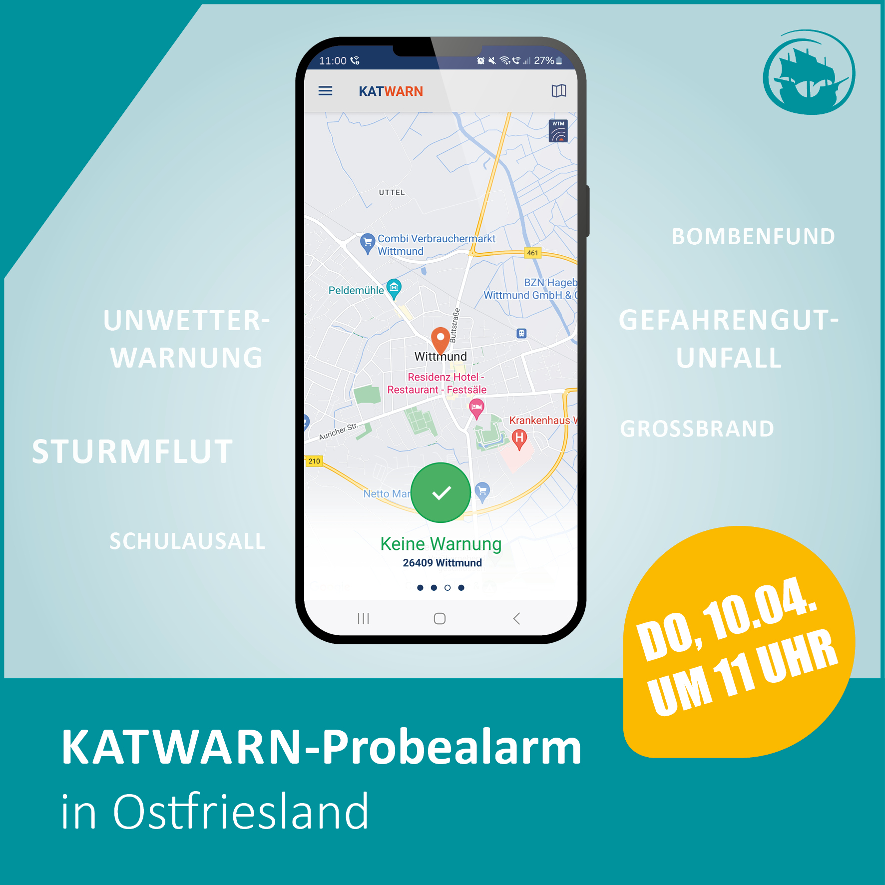 Landkreis - !!! ACHTUNG TEST: Am Donnerstag, 10. April 2025, wird um 11 ...