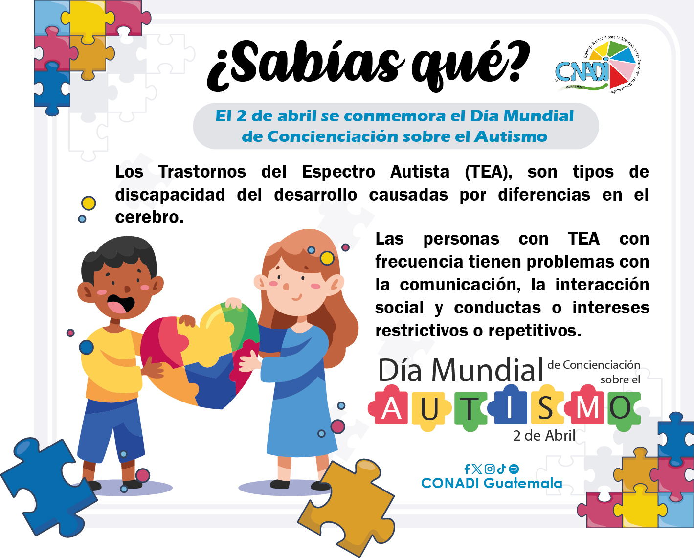 CONADI - ¿Sabías qué? El 2 de abril se conmemora el Día Mundial de ...