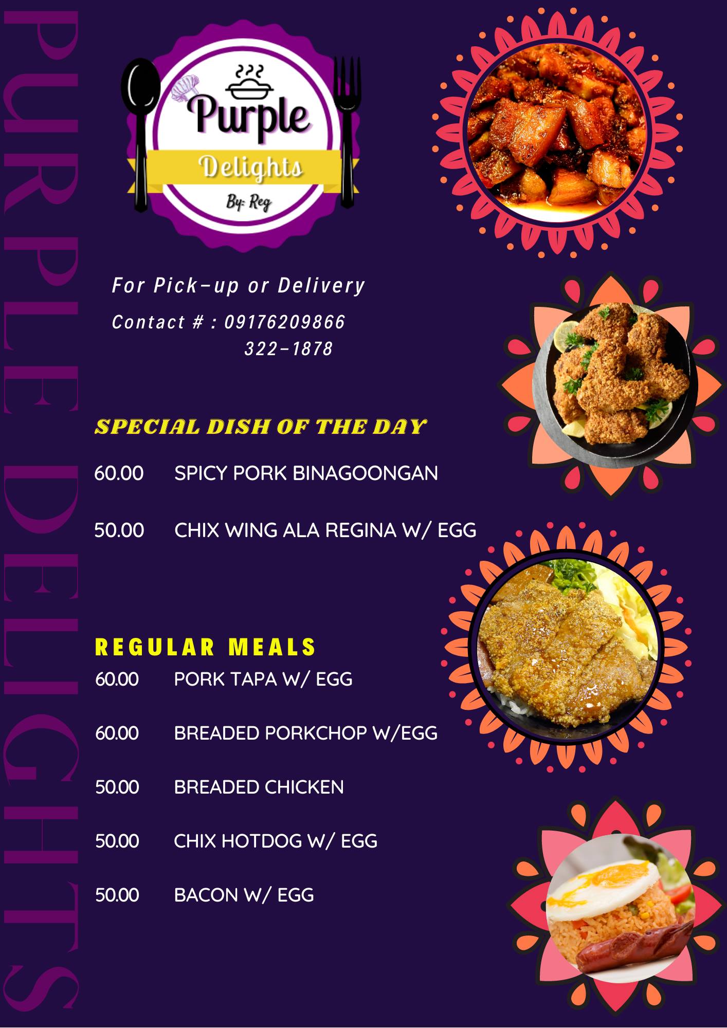 Purple Delights - Happy Thursday! Here's our Menu for...