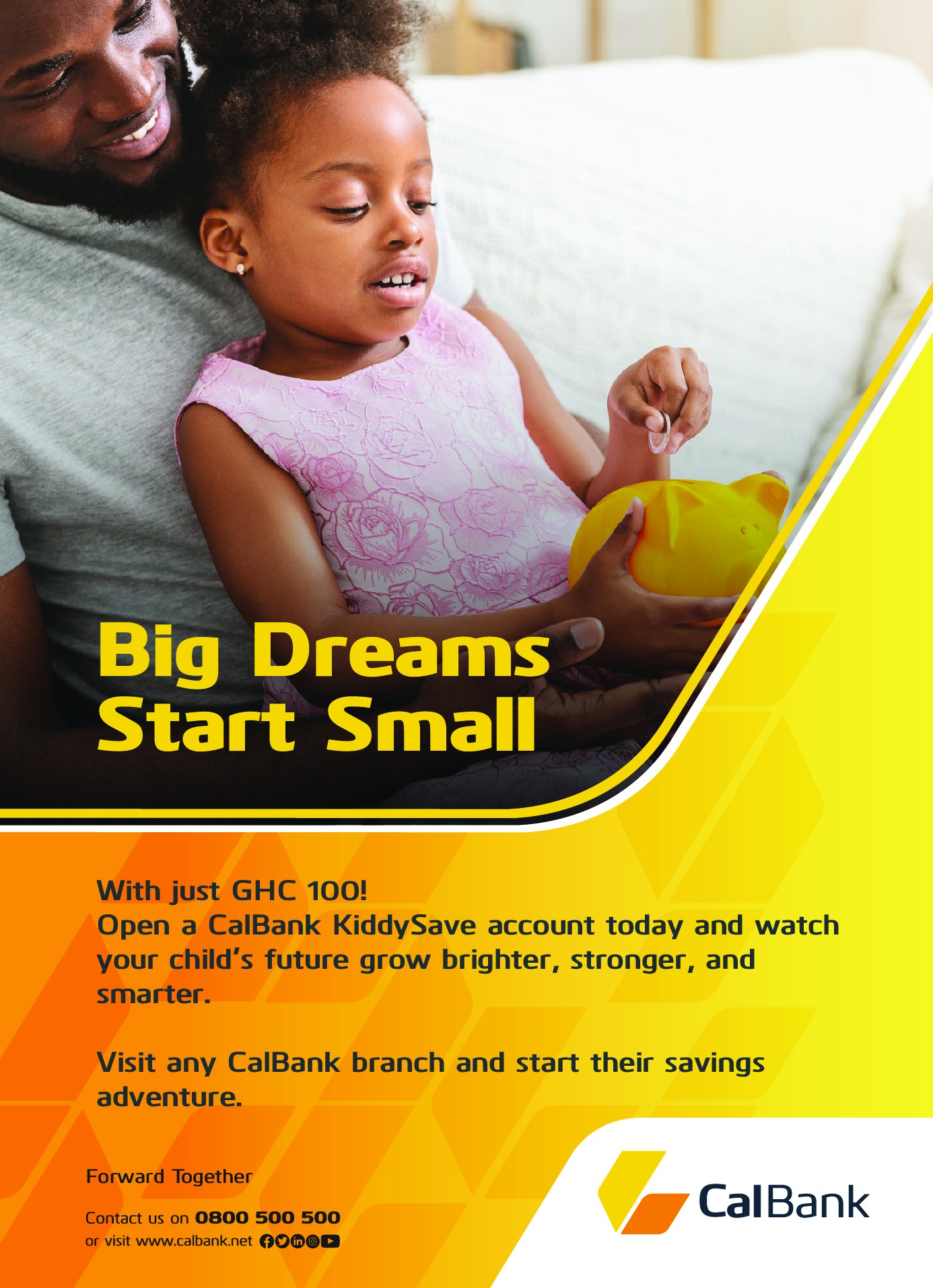 CalBank - Big dreams start small. 🌱 With just GHC 100, you can open a ...