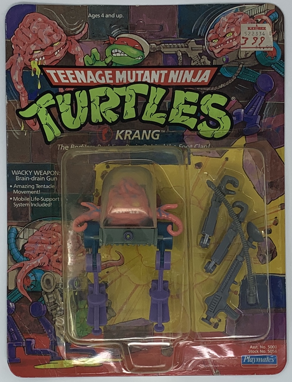 Vintage TMNT Krang 14 Back Unpunched MOC Action Figure. Released