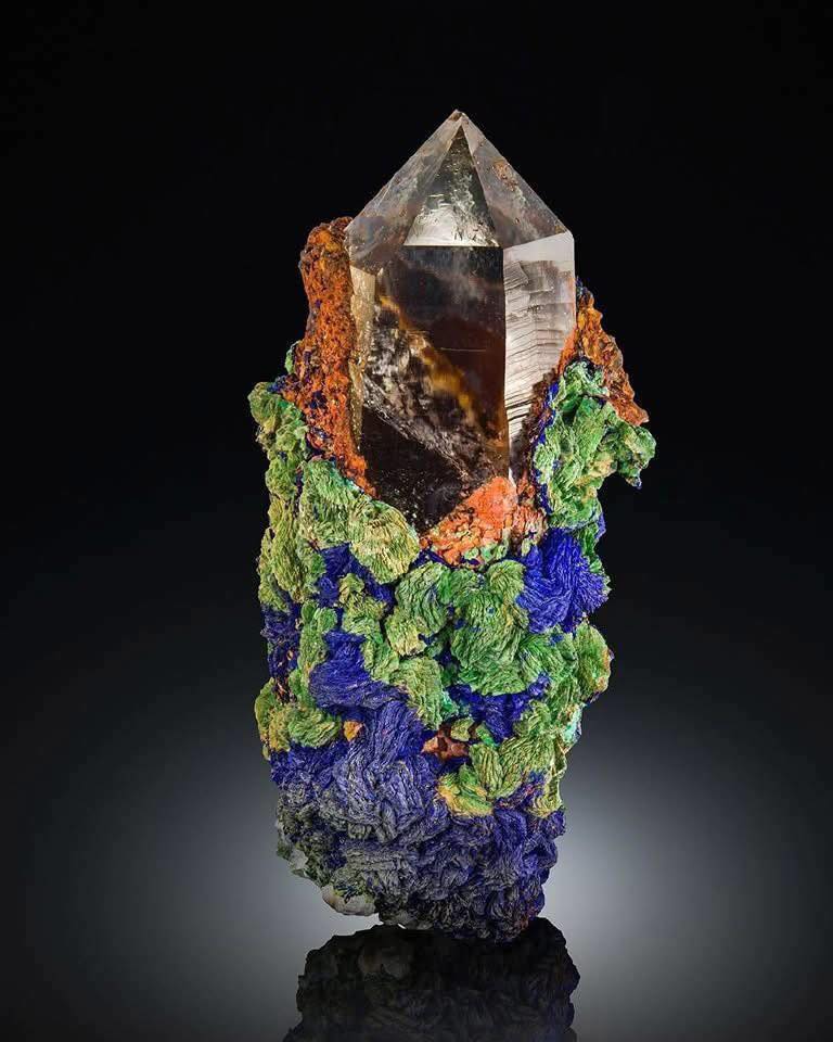 Abysiniya - Quartz Crystal covered wit Limonite and Azurite and ...