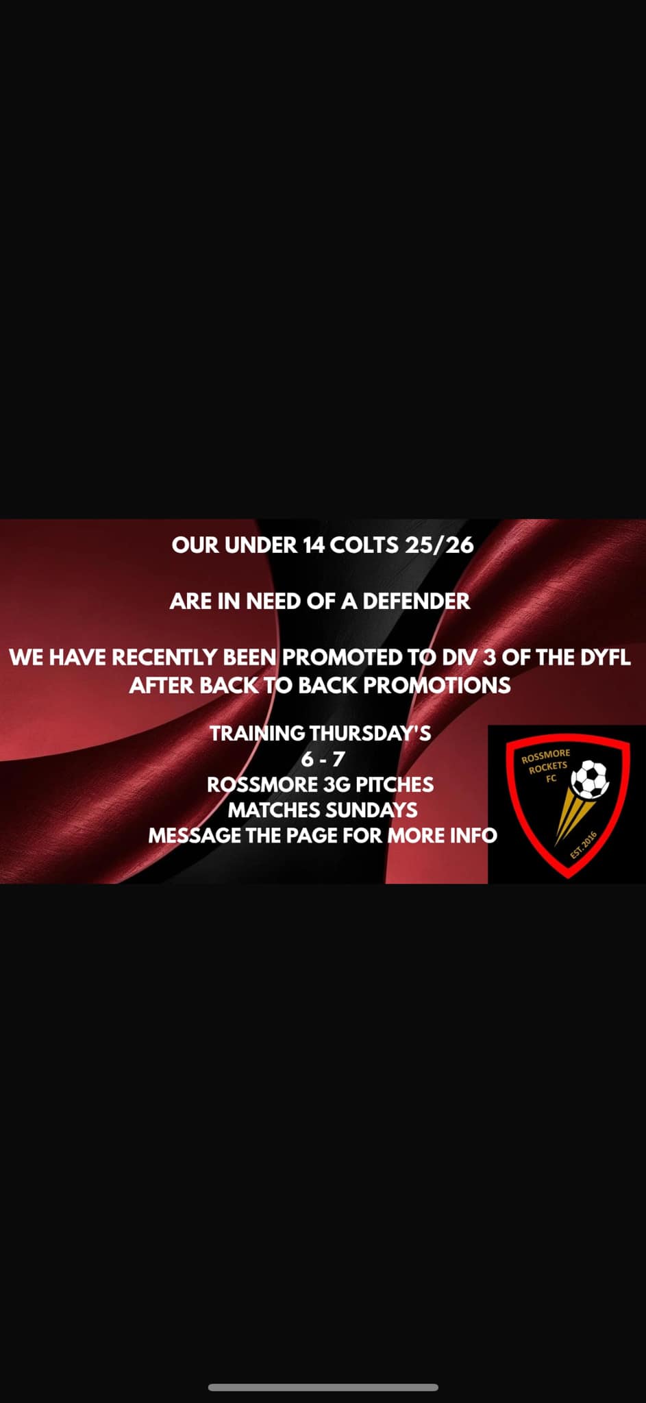 Rossmore Rockets FC added a new photo. - Rossmore Rockets FC