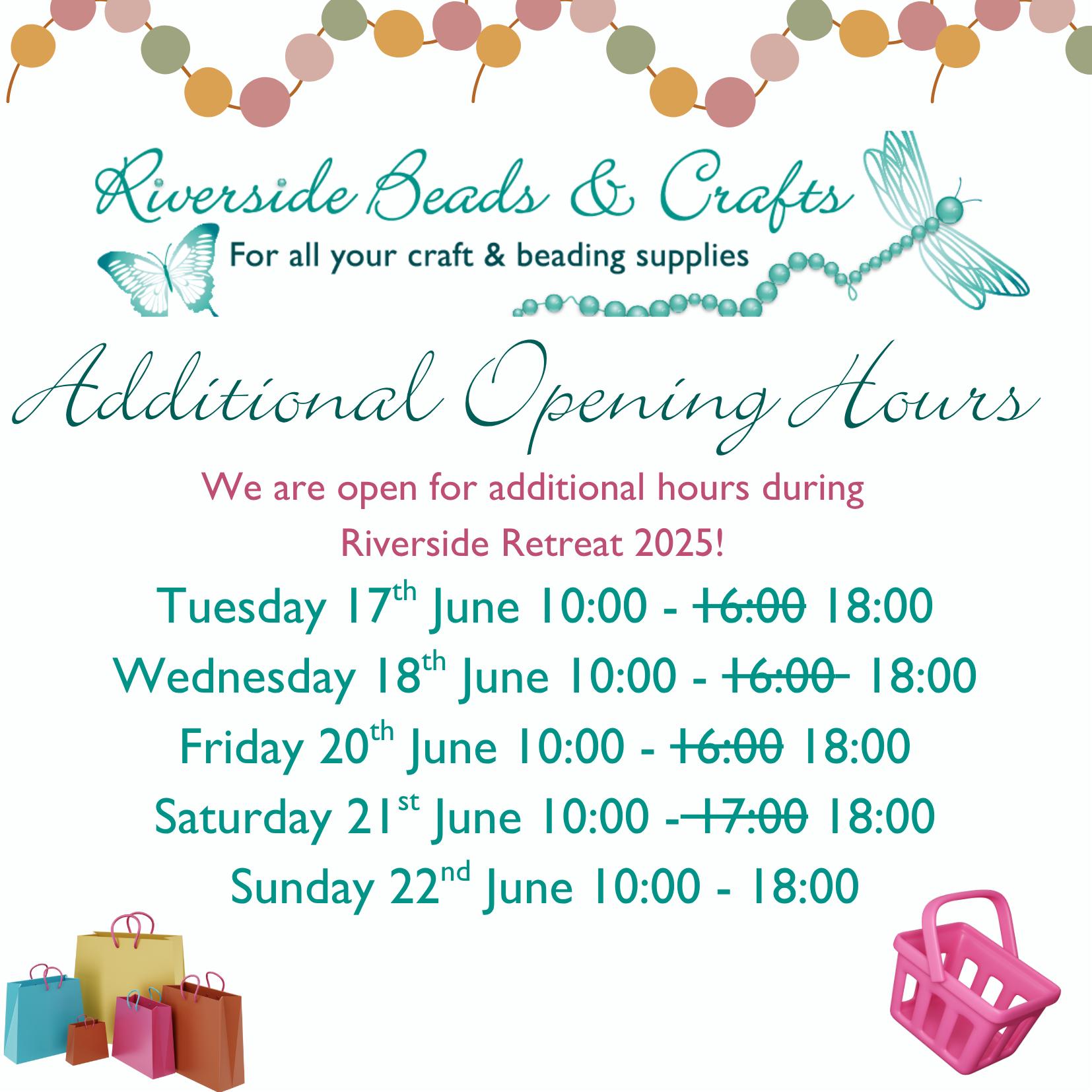 Riverside Beads - Extended opening hours 🎉 Our store is... | Facebook