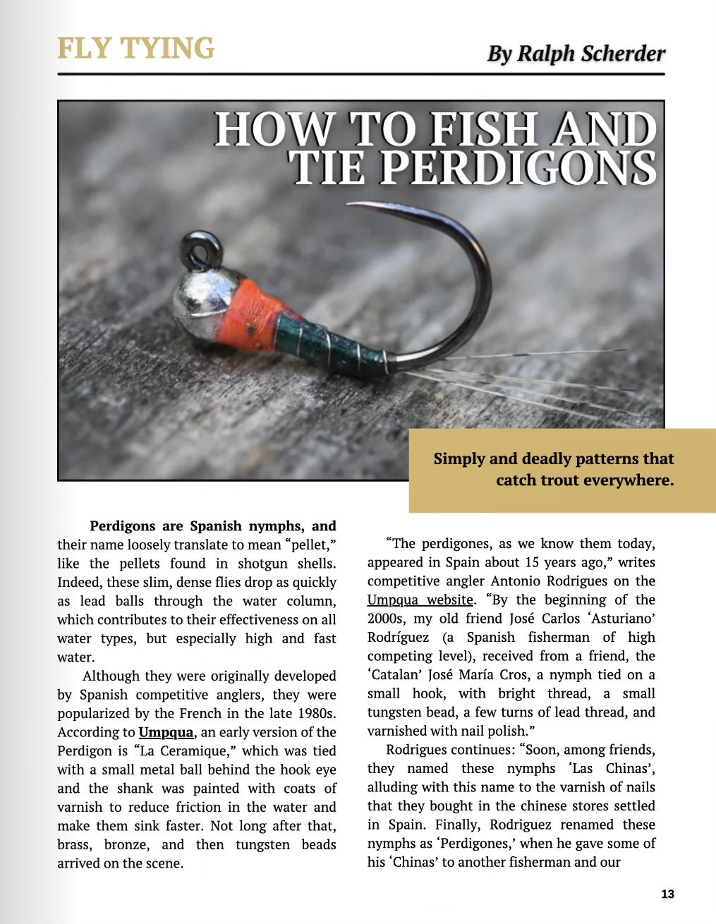 Dark - The Fly Tying Column in the winter issue of the magazine is ...