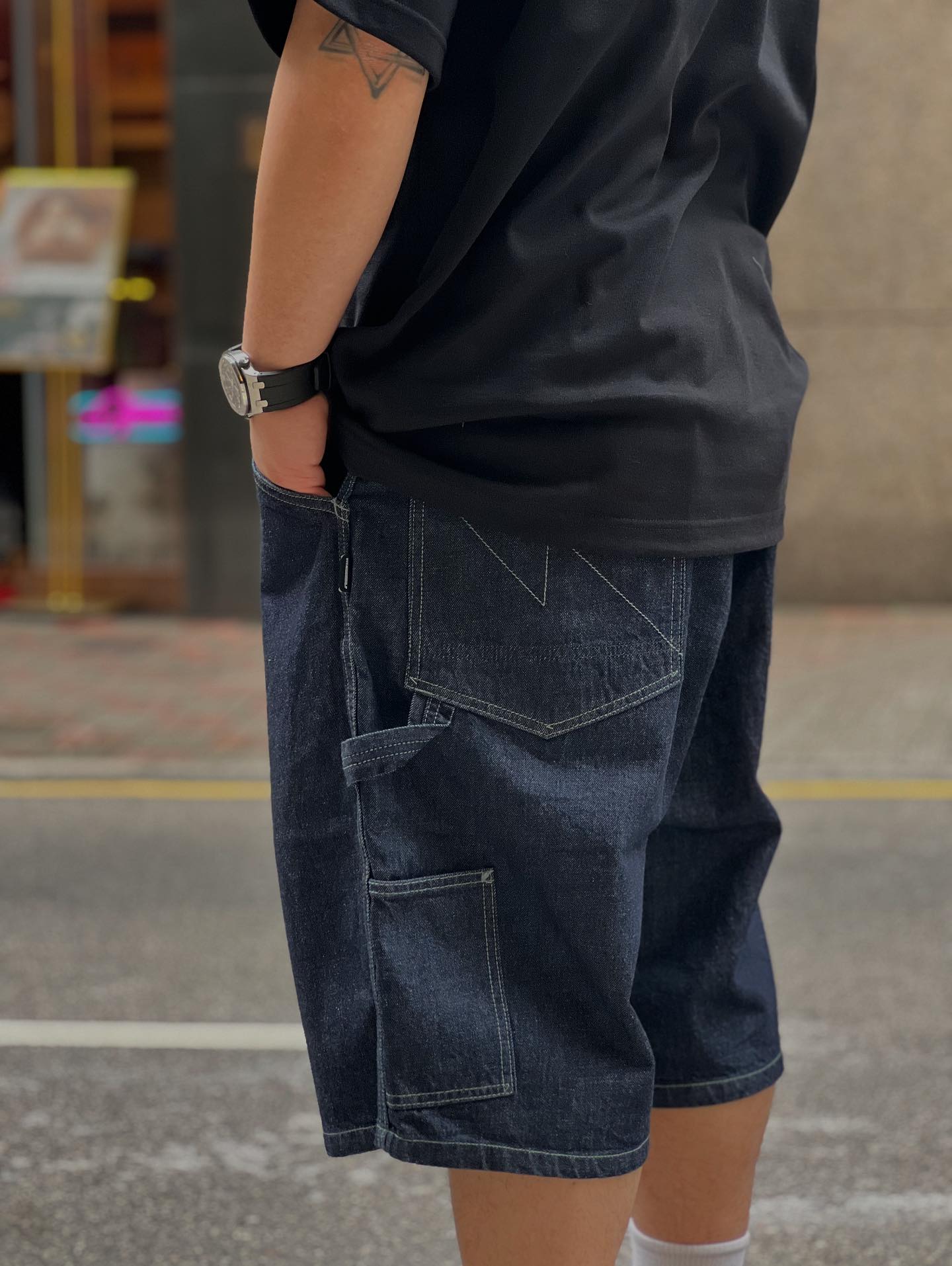 NEIGHBORHOOD DENIM PAINTER SHORT PANTS NEIGHBORHOOD denim shorts