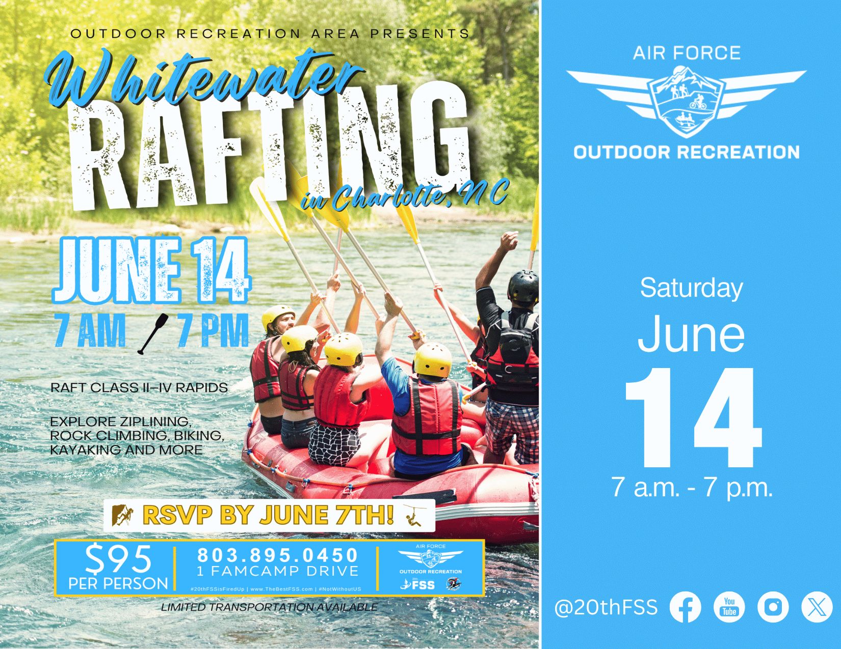 🚨 Whitewater Rafting in... - Shaw AFB Outdoor Recreation | Facebook