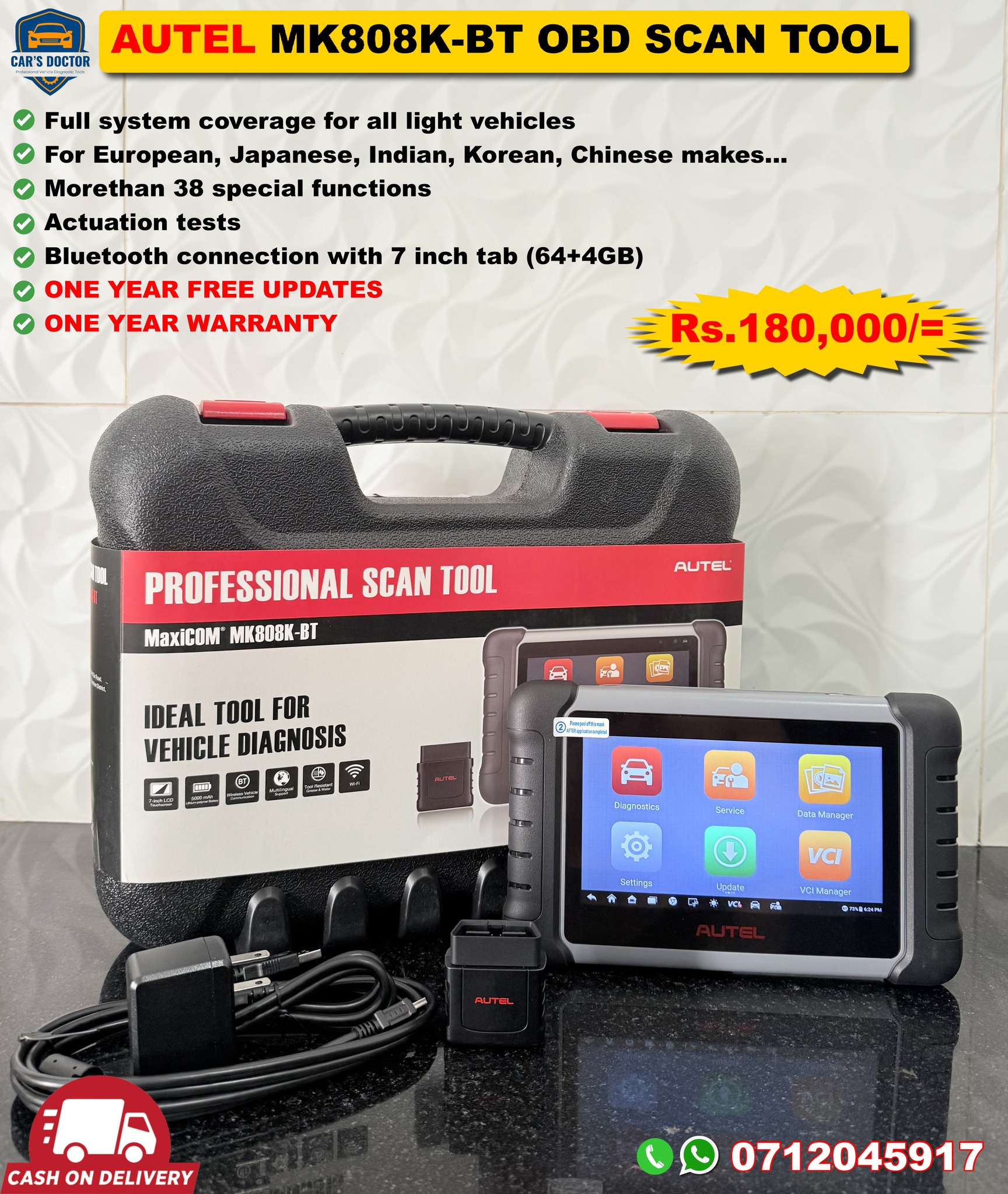 Car's - ️Autel MK808K-BT OBD Scanner ️ Light vehicle full coverage ...