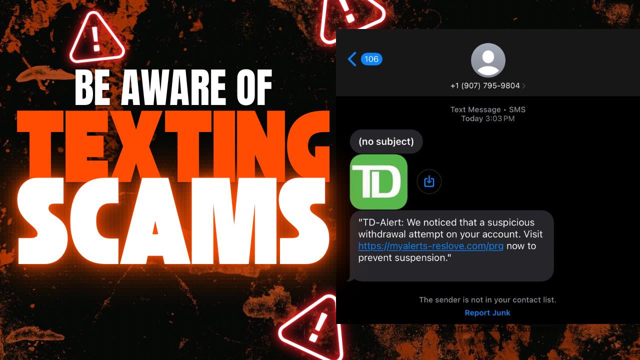 ⚠️ SCAM ALERT: TD Bank Text... - Sheriff Jonathan M. Sammons | Facebook