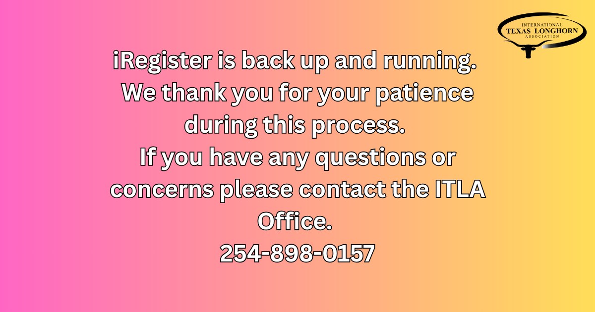 International - IRegister is back up and running smoothly. Thank you ...