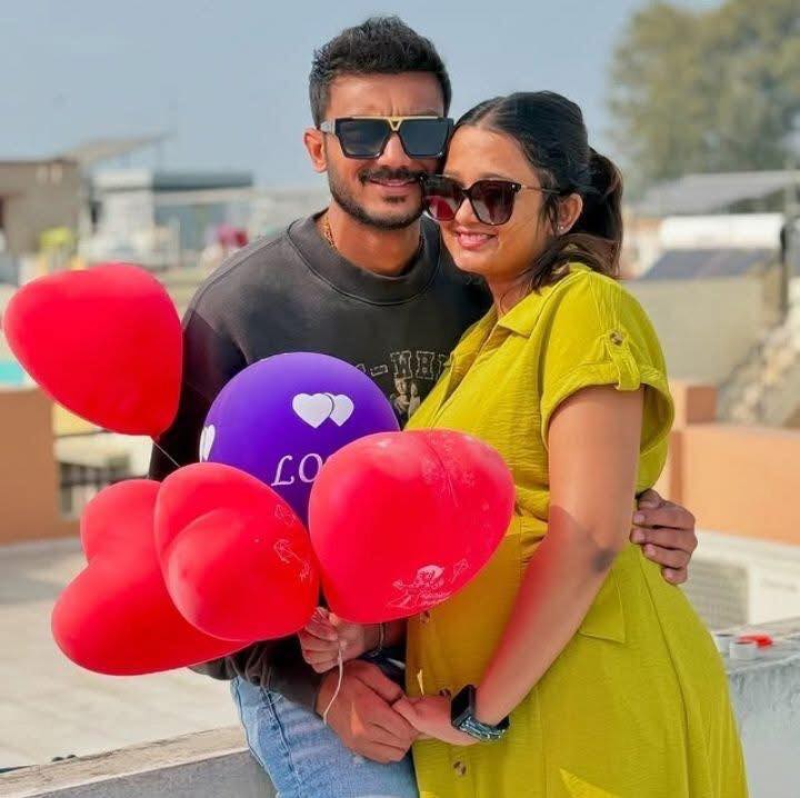 Cricket - Axar Patel with his lovely wife 💘 #DC #IPL2025 | Facebook