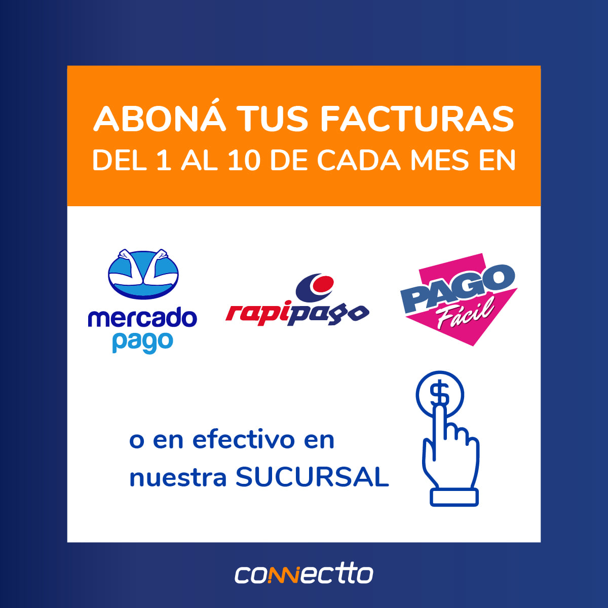 Connectto - 👉 Recordá que podés abonar tus facturas a...