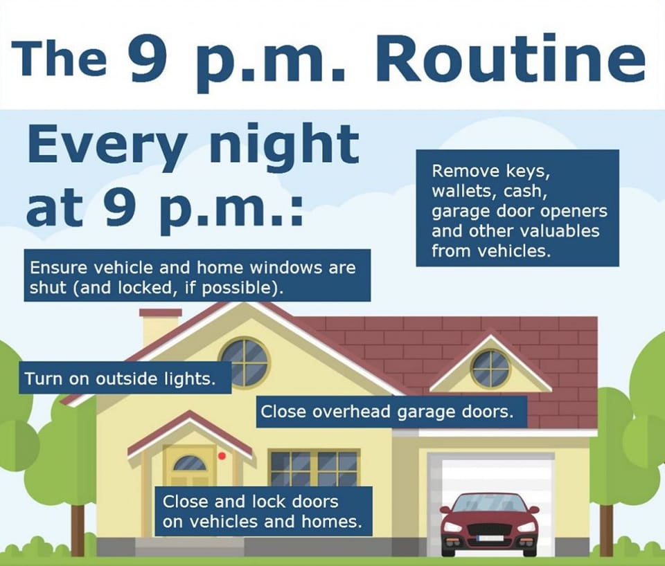 Park - This is your 9:00 pm tonight routine reminder! 🔐🚔 ︎Remove ...