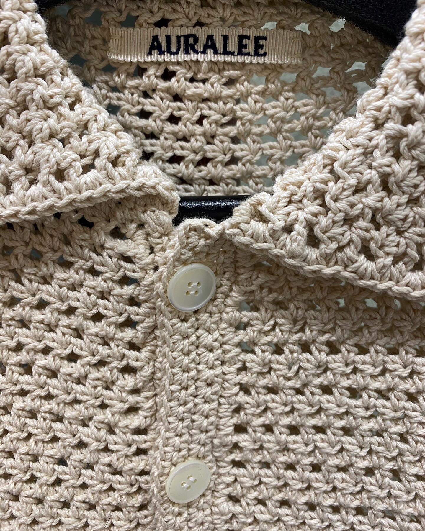 auralee 24SS HAND CROCHET KNIT HALF SLEEVED SHIRT / SIZE 4 