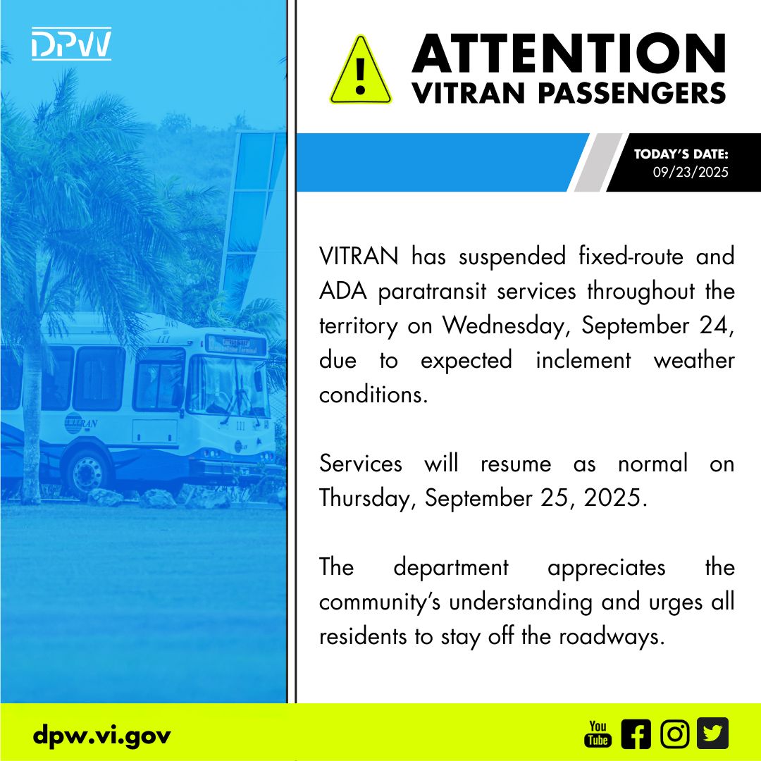 VITRAN... - U.S. Virgin Islands Department of Public Works | Facebook