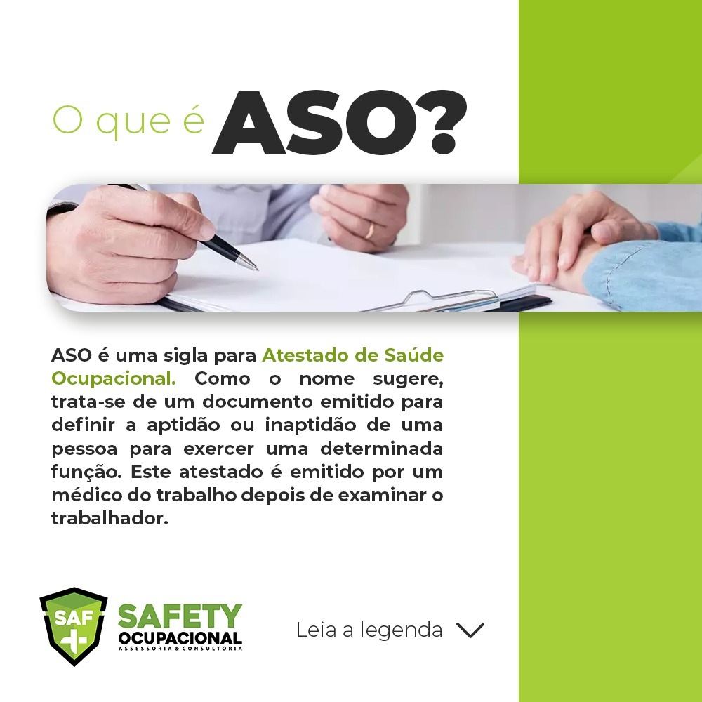 💡ASO é uma sigla para Atestado de... - Safety Ocupacional