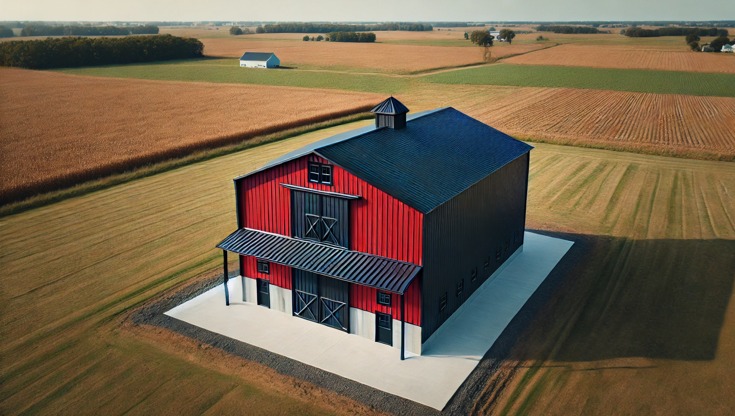 Steel - 🚜 Introducing Our Modern Steel Barn! 🚜 Our barn stands strong ...