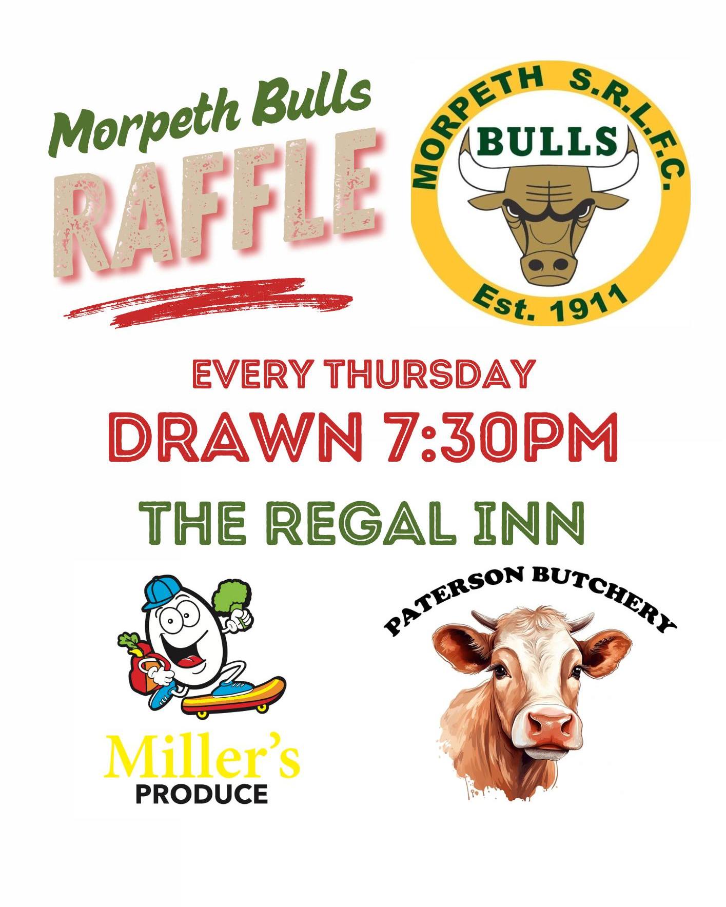 Morpeth - 🍖🍎🏉 Bulls Weekly Raffles! 🎟️🔥 Thursday nights just got even ...