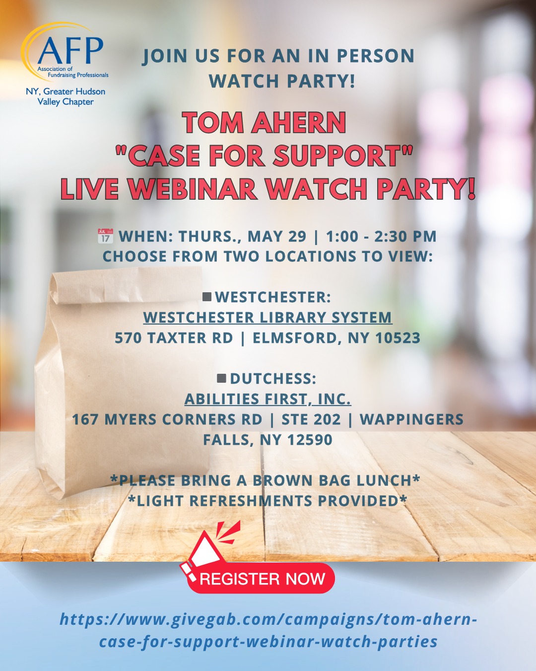 Association - Join us for an IN PERSON Watch Party!** Tom Ahern 