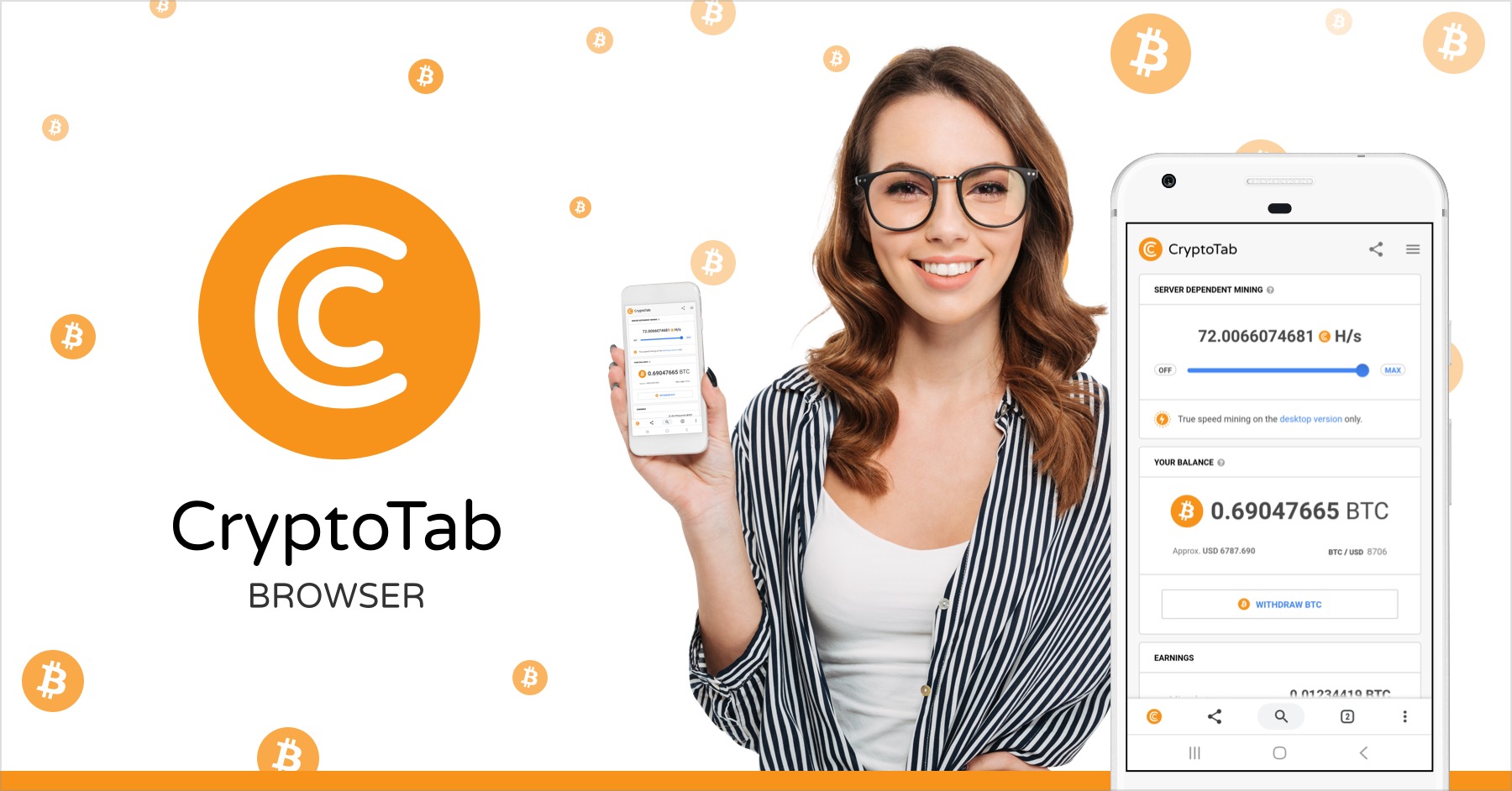 CryptoTab Browser with built-in BitCoin Mining