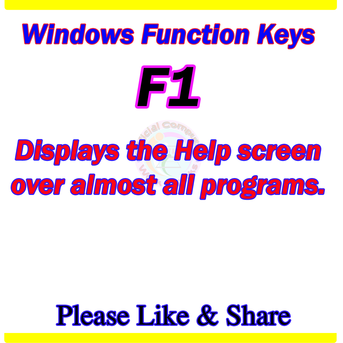 use of function Keys in windows... - Computer Work & Tricks | Facebook