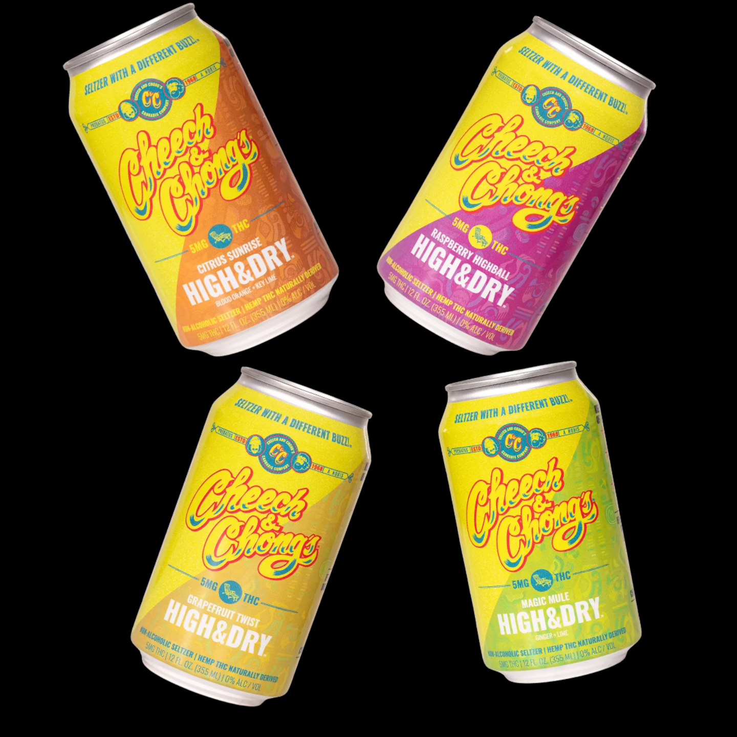 Hilltop - CHEECH & CHONG High & Dry THC Seltzer THC Drinks: THC Seltzer ...