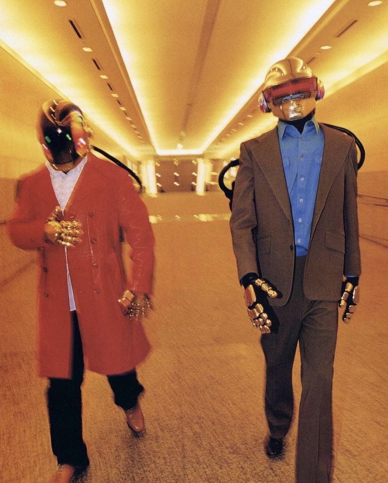 Daft Punk captured by Tetsuro Sato in Tokyo, Japan (2000). There's