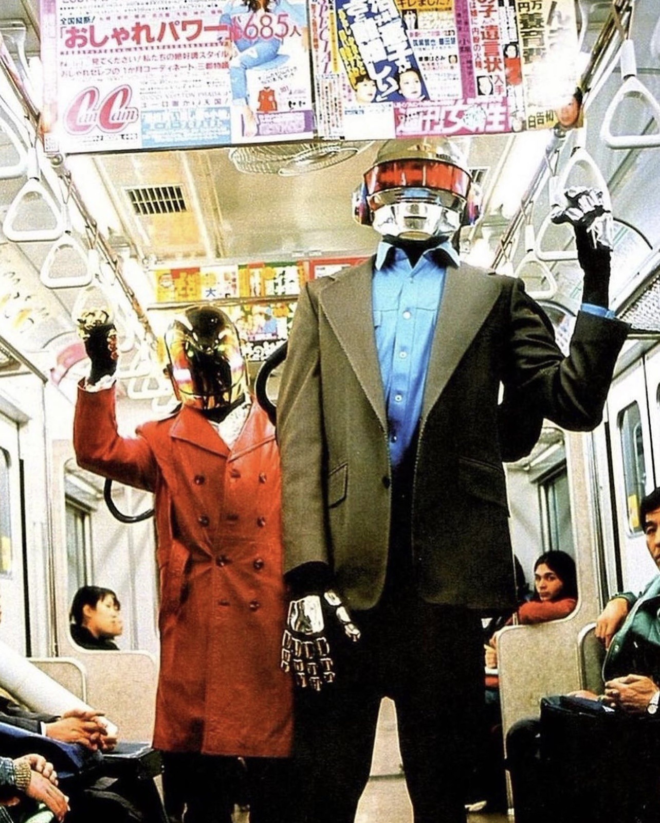 Daft Punk captured by Tetsuro Sato in Tokyo, Japan (2000). There's