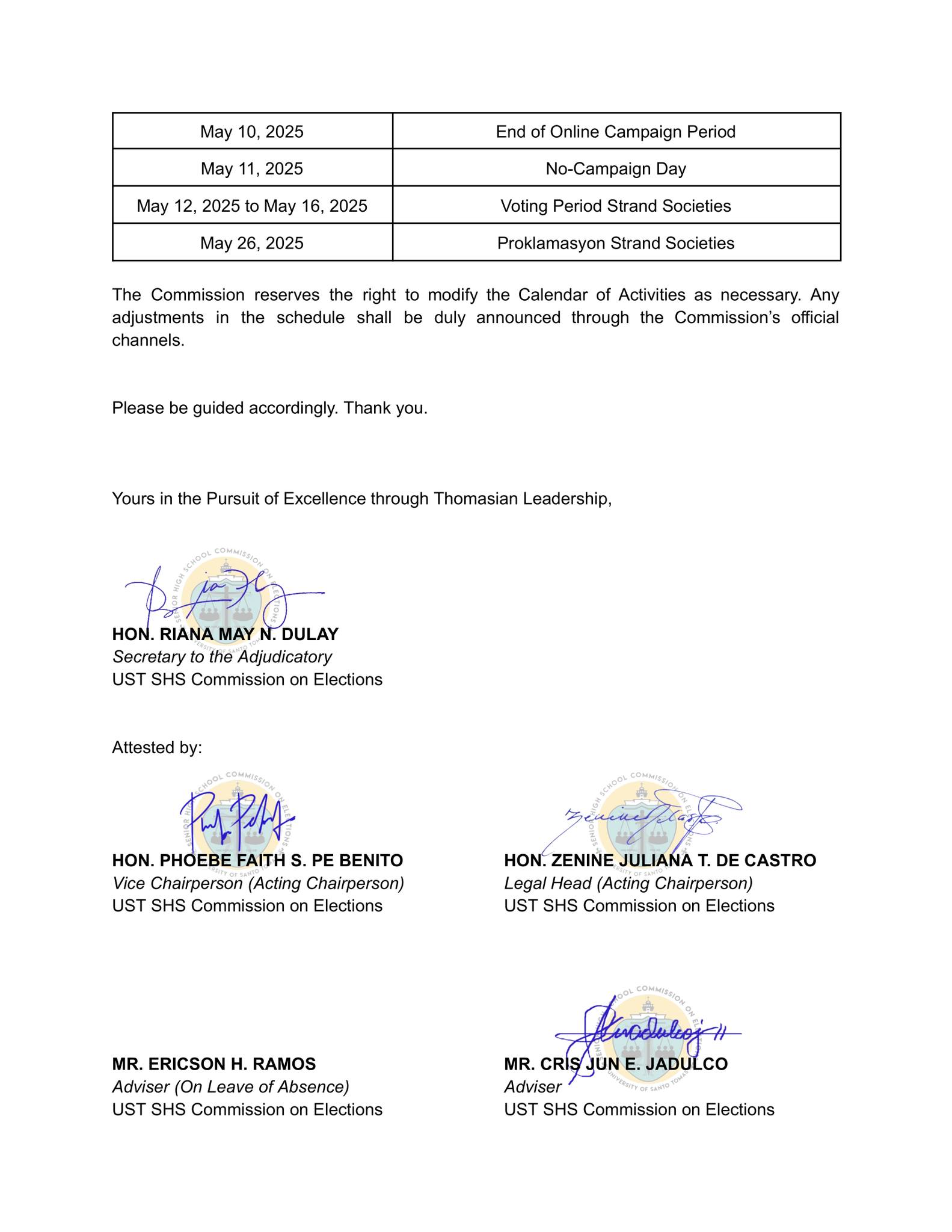 📝 IMPLEMENTING RULES AND... - UST SHS Commission on Elections | Facebook