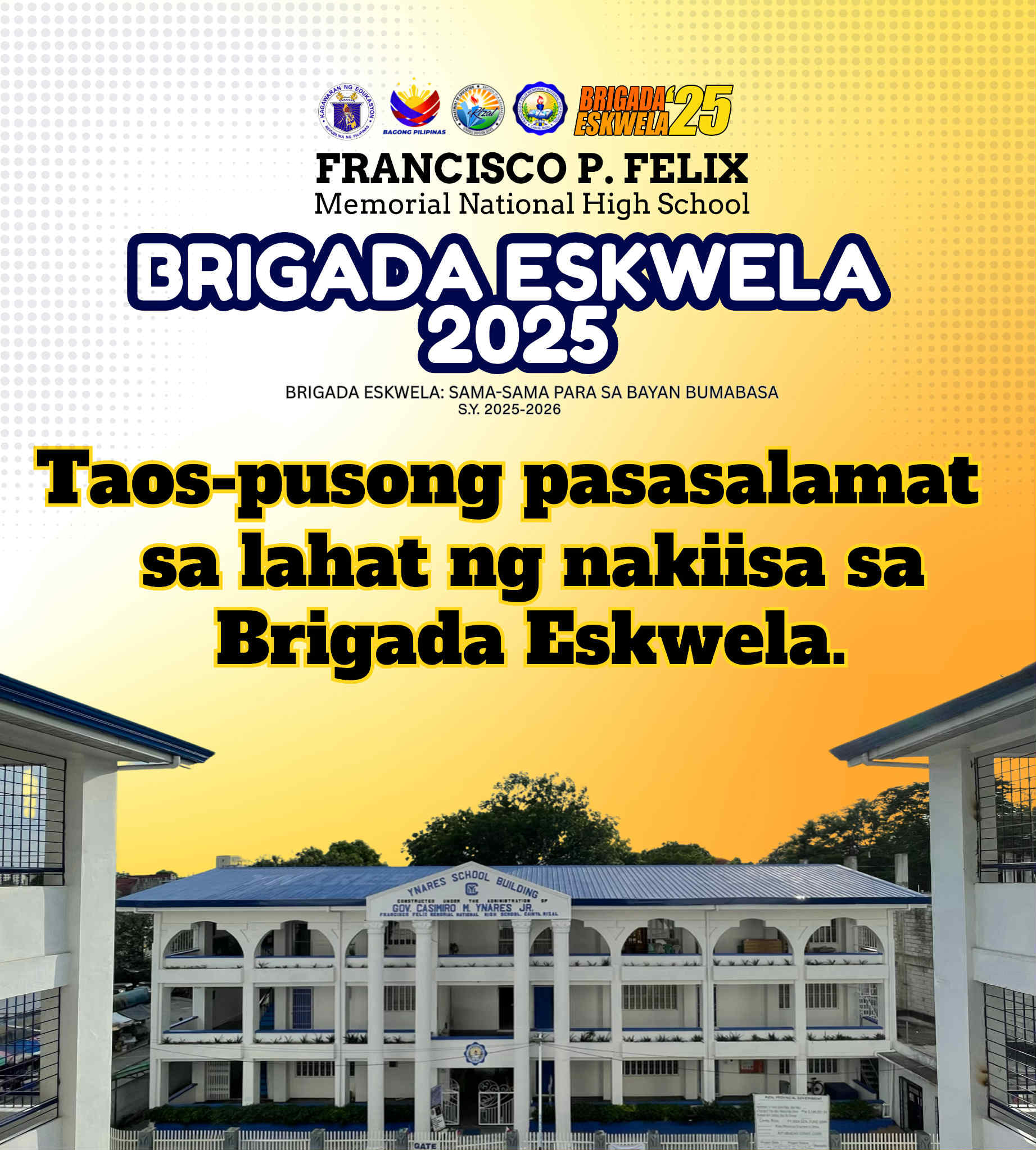 DepEd - Taos-pusong pasasalamat mula sa Francisco P. Felix Memorial ...