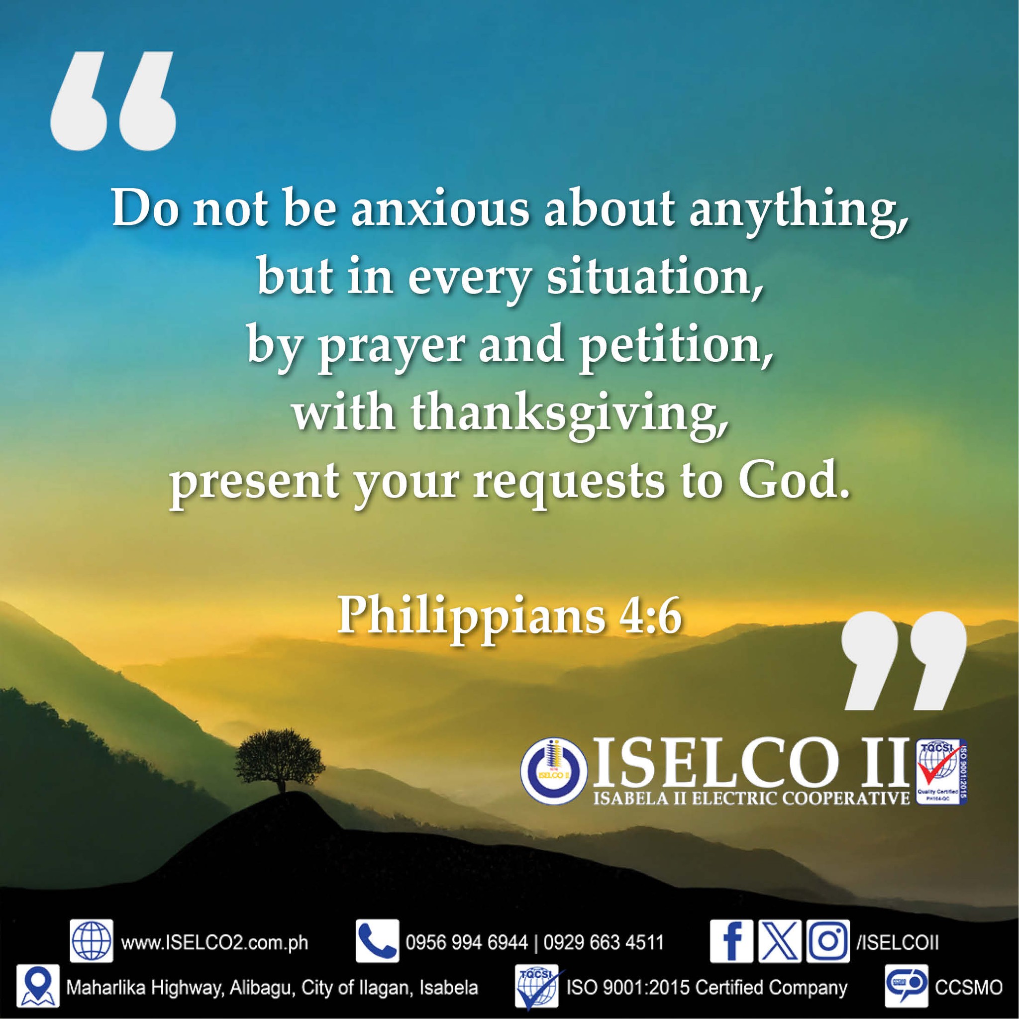 Isabela - "Do not be anxious about anything, but in every situation, by ...