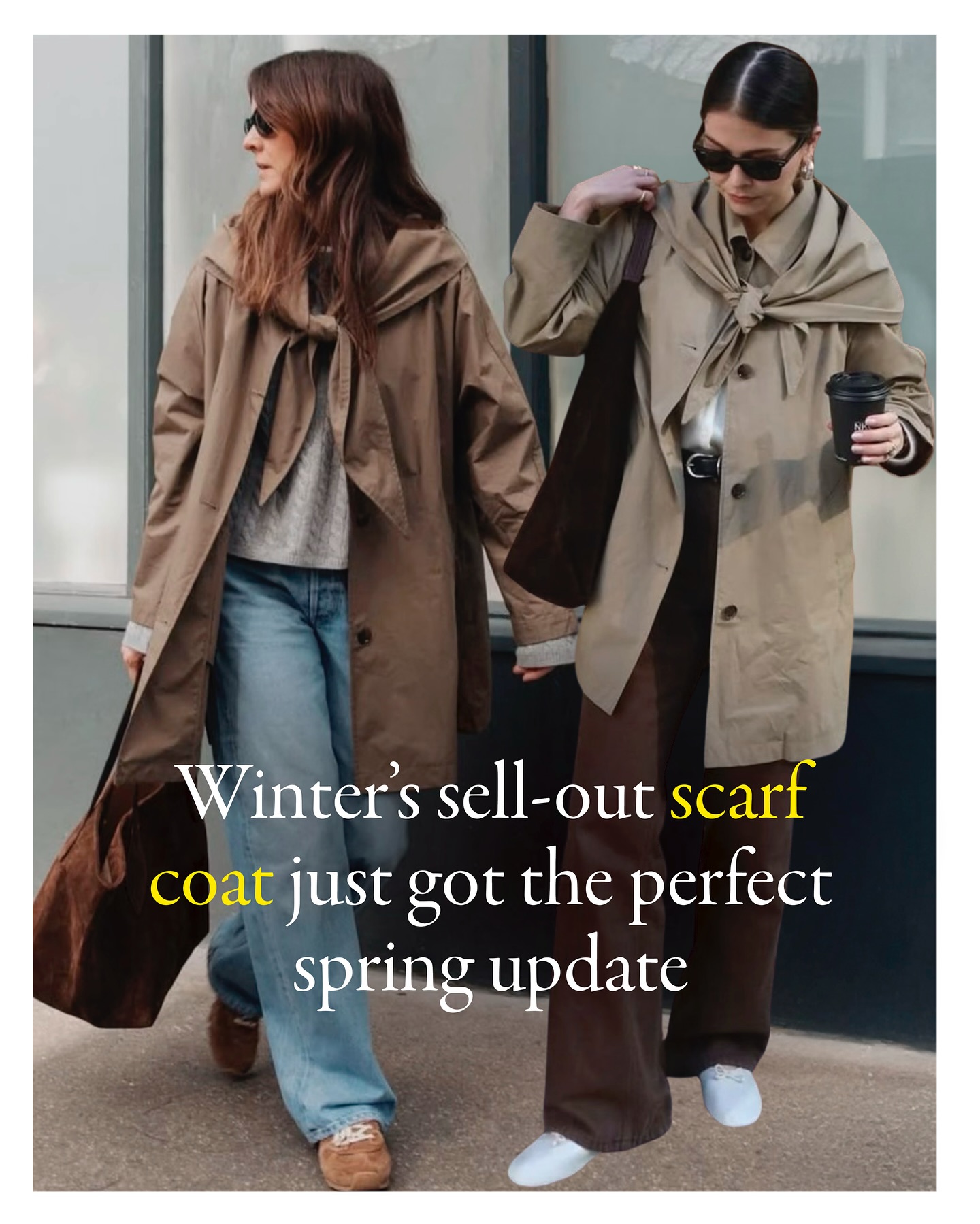 If you loved the scarf coat, make way for the scarf trench. We