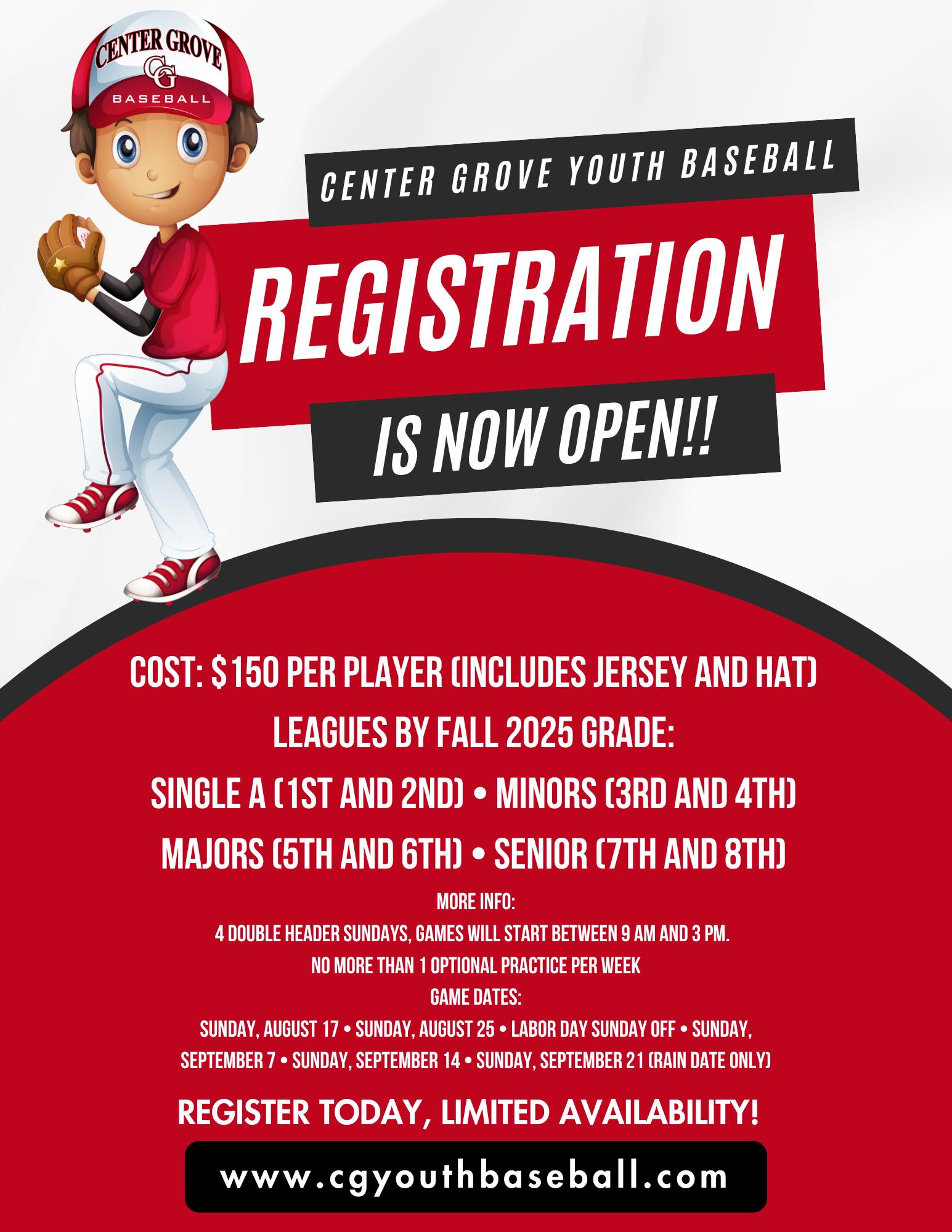 Center - ⚾ Fall Baseball Registration is NOW OPEN! ⚾ Calling all Center ...