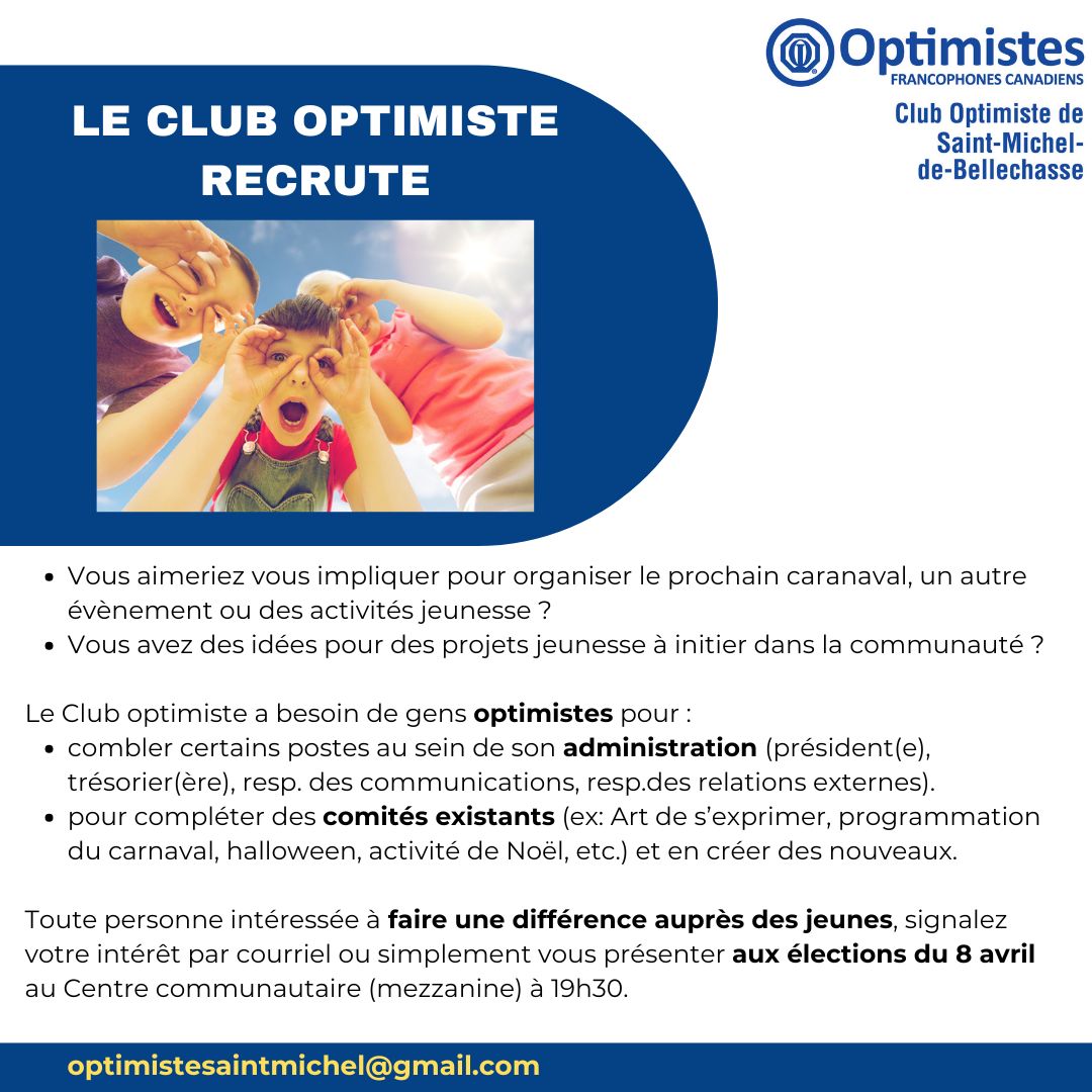 Club Optimiste de... - Club Optimiste de Saint-Michel