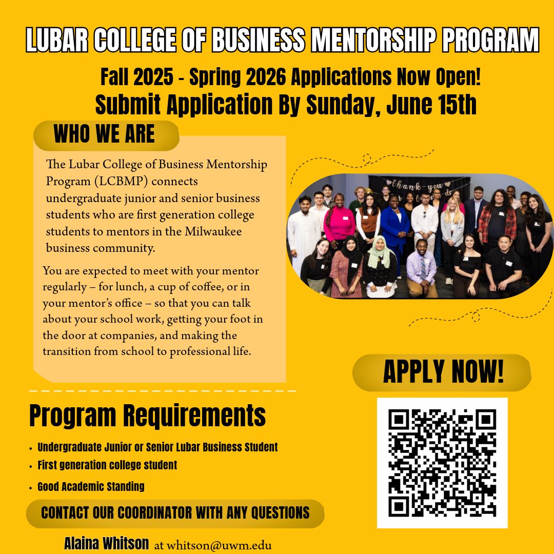 UWM - Applications are now open for the 2025–2026 Lubar College of ...