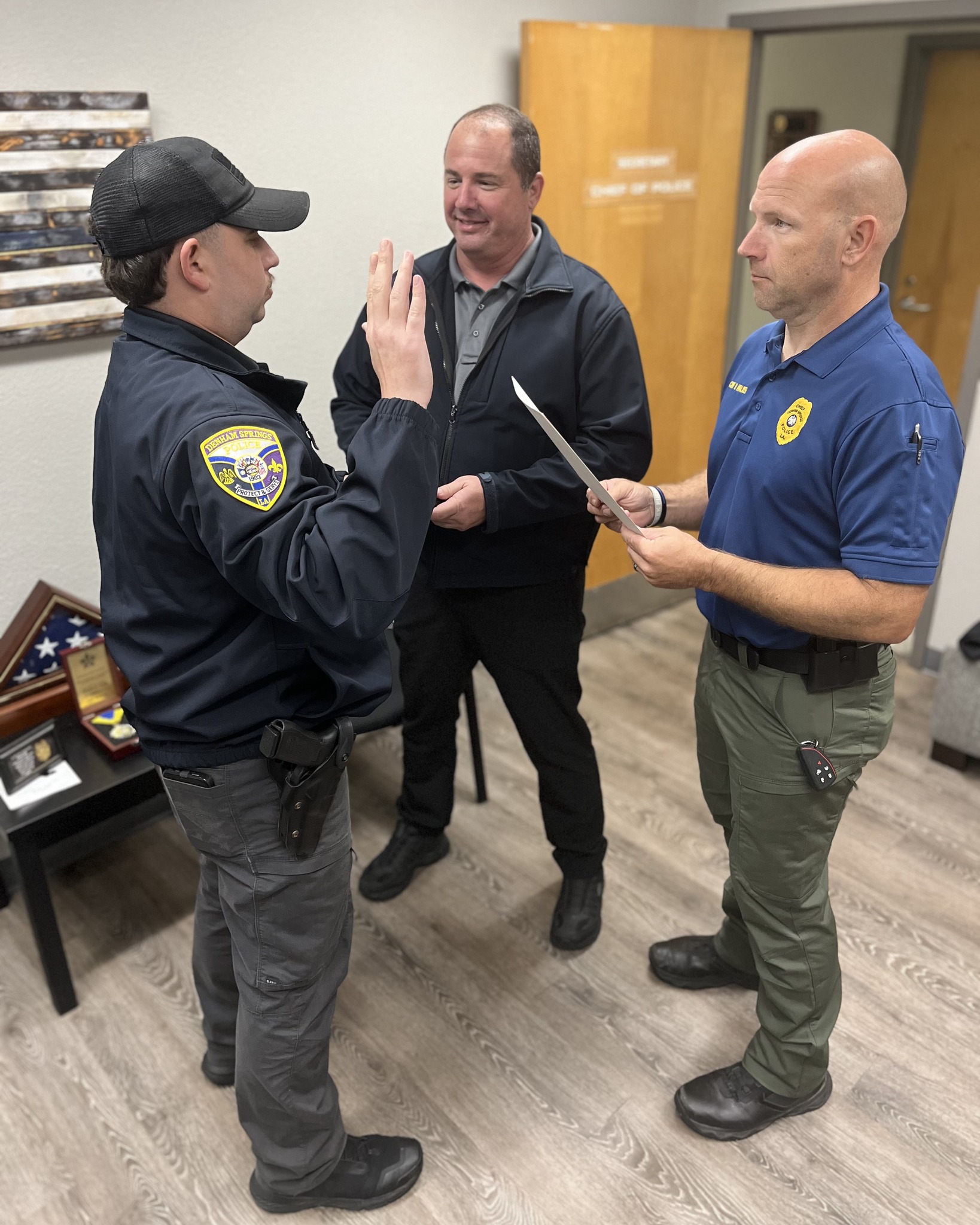 Denham - Officer Parfait was sworn in today by Chief Walker and Lt ...