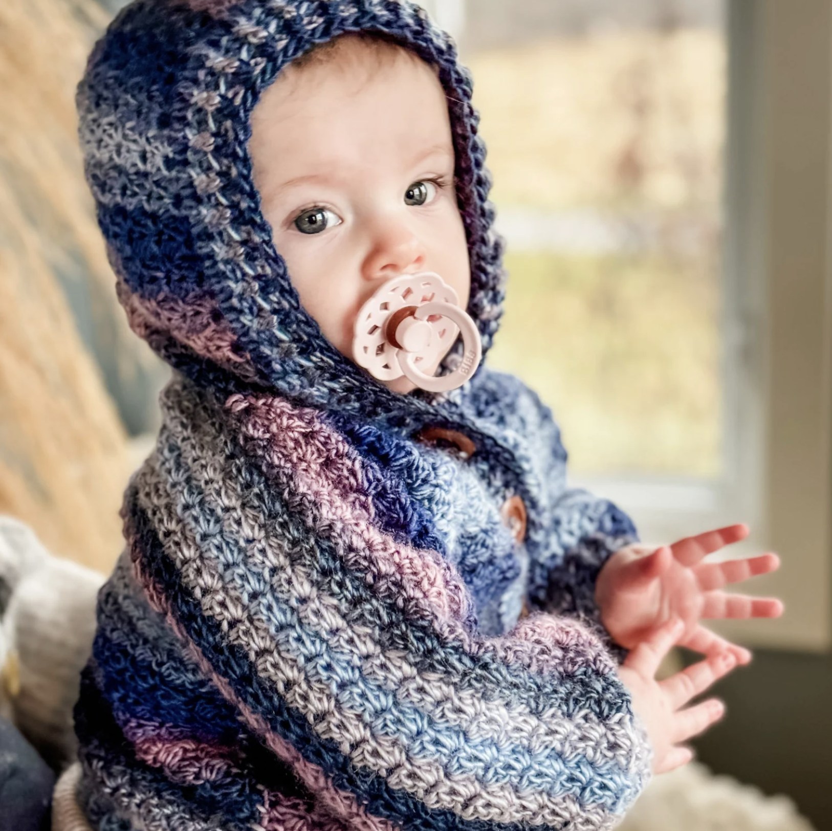 Check out the pattern for the Rainbow Hugs Hoodie Crochet Cardigan 