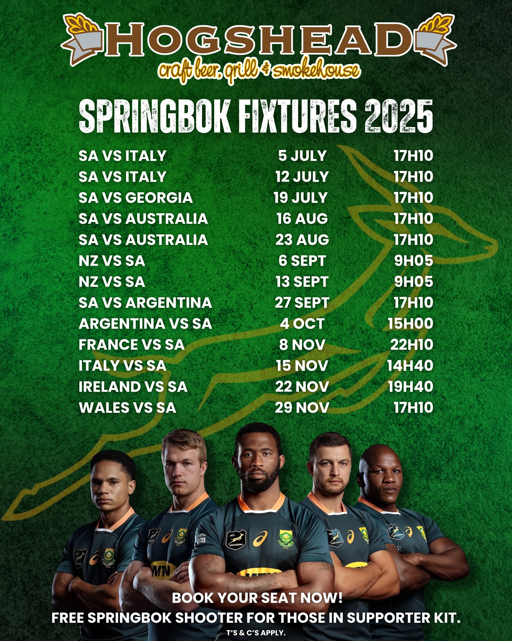 The Springboks are back on the... - Hogshead Rock Cottage | Facebook