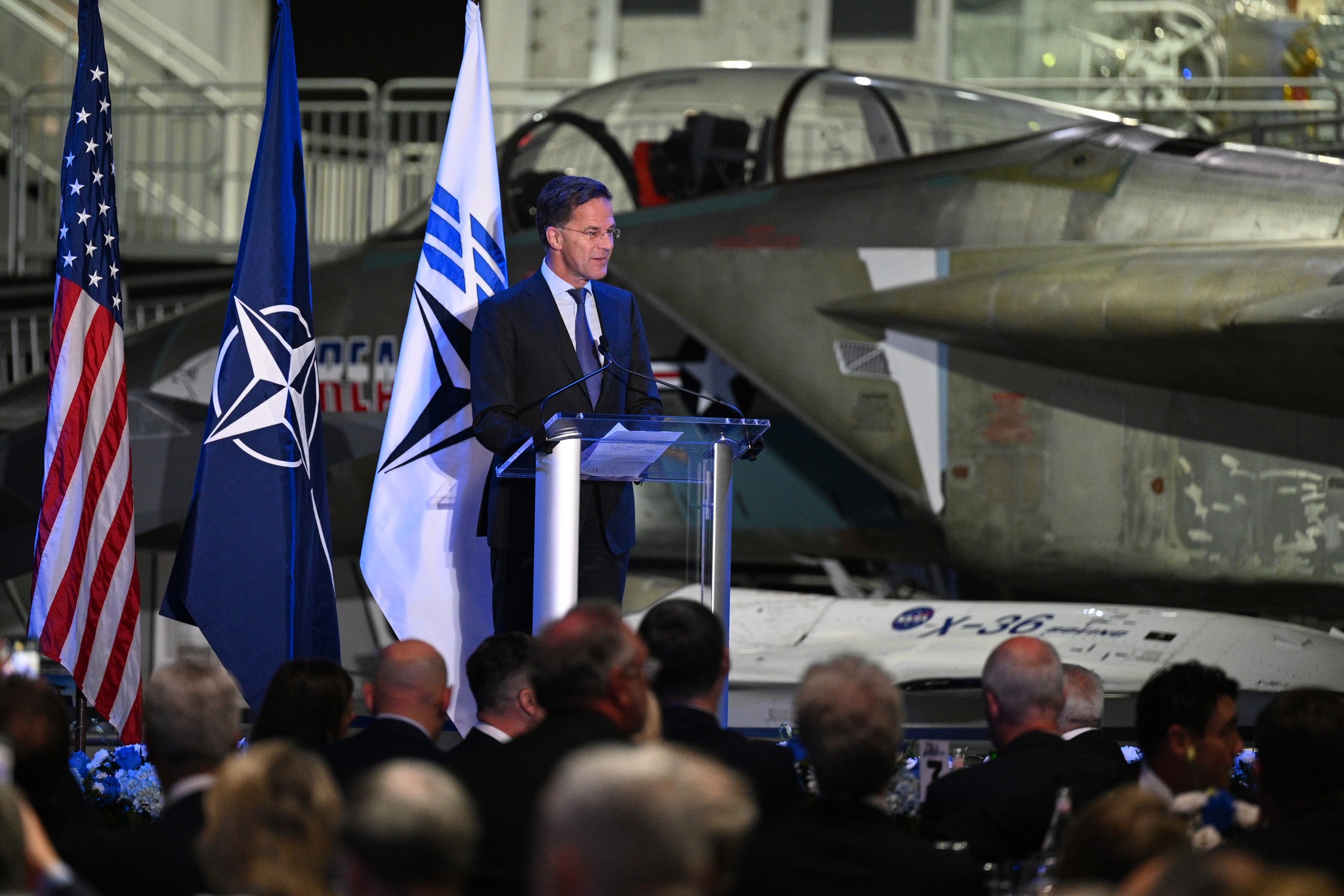 National - NATO Secretary General Mark Rutte speaks to attendees during ...