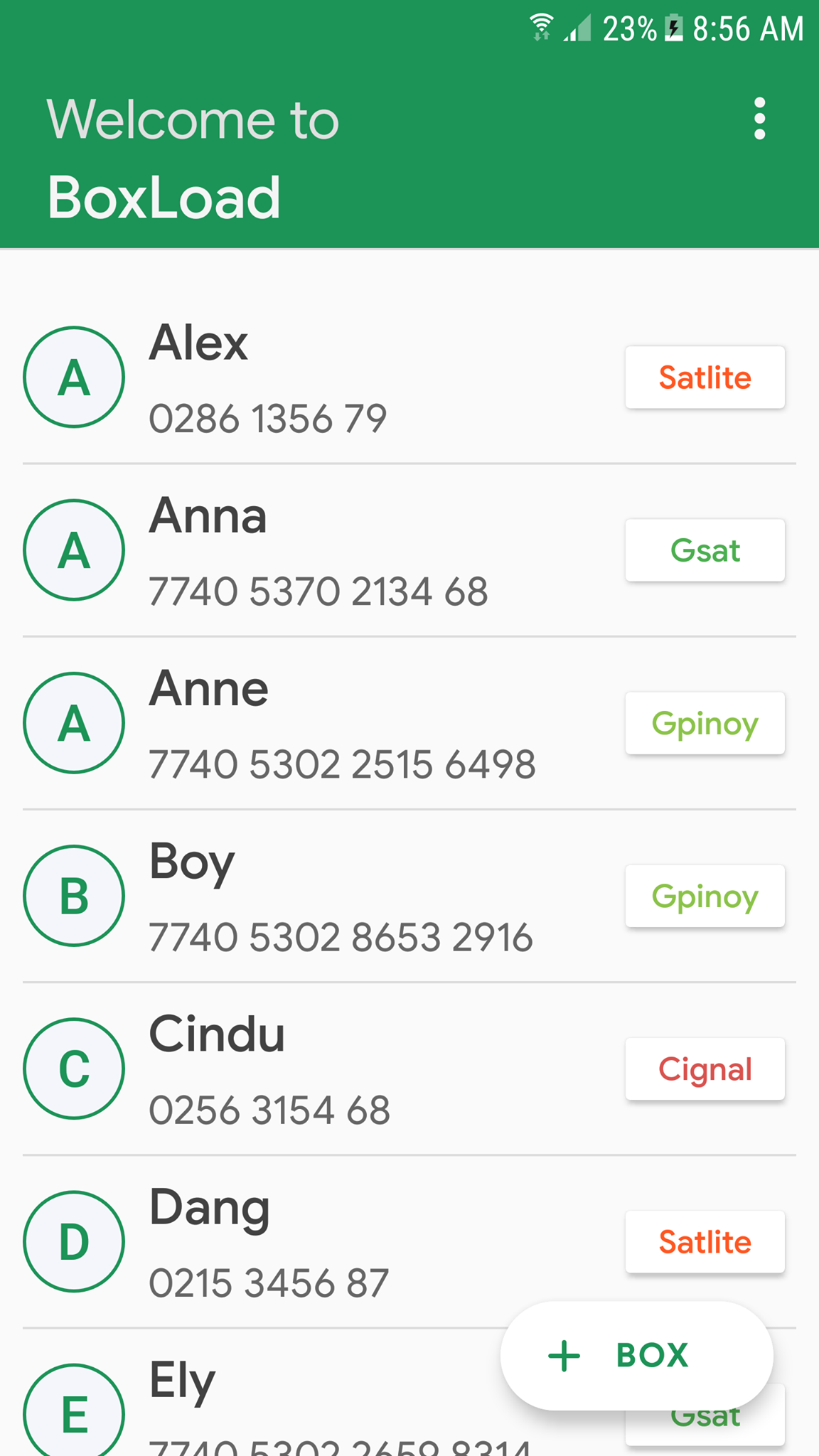 BoxLoad - Cignal and Gsat Loading