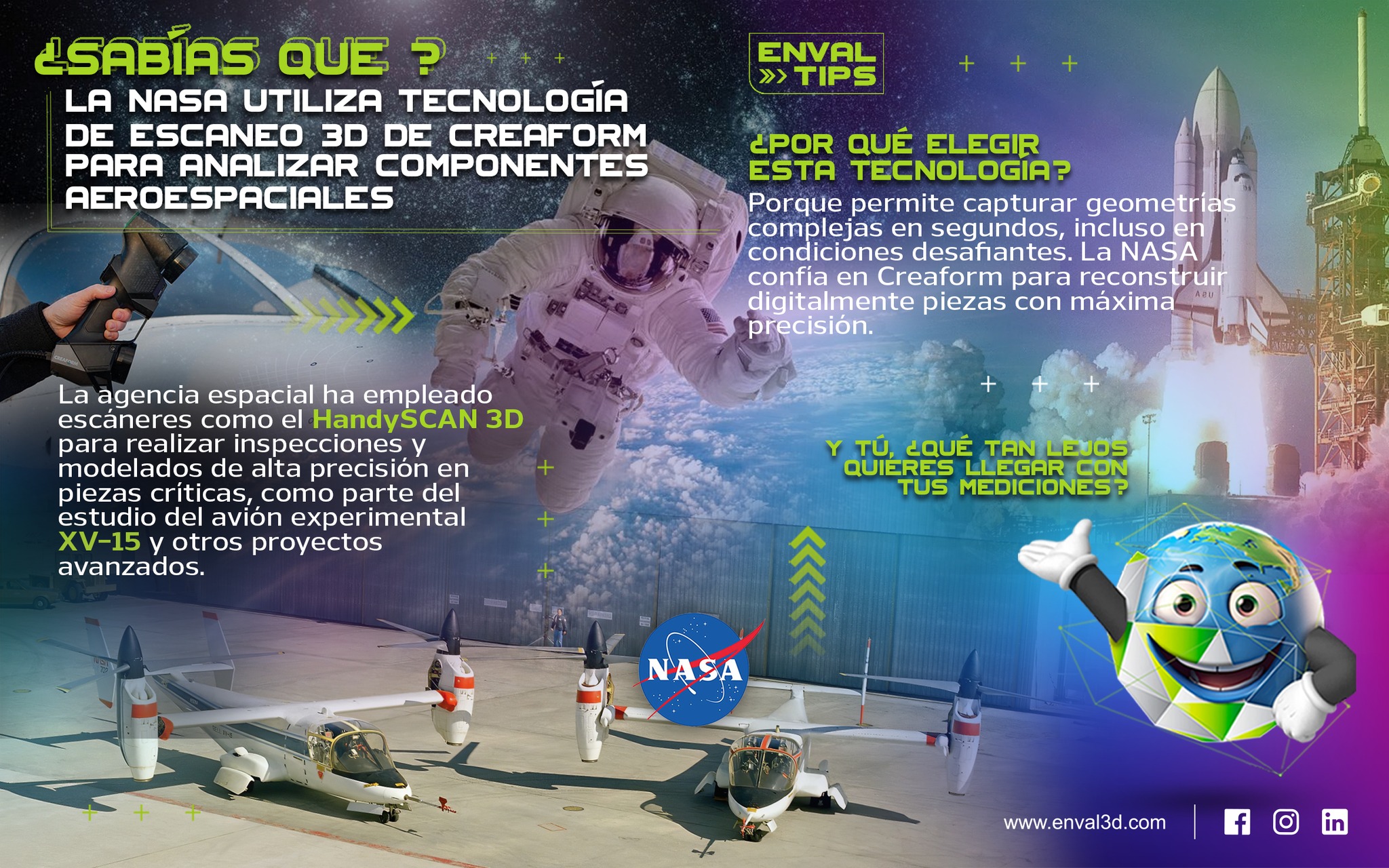 ENVAL - 🚀 Cuando la NASA necesita precisión, elige Creaform. ¿Sabías ...
