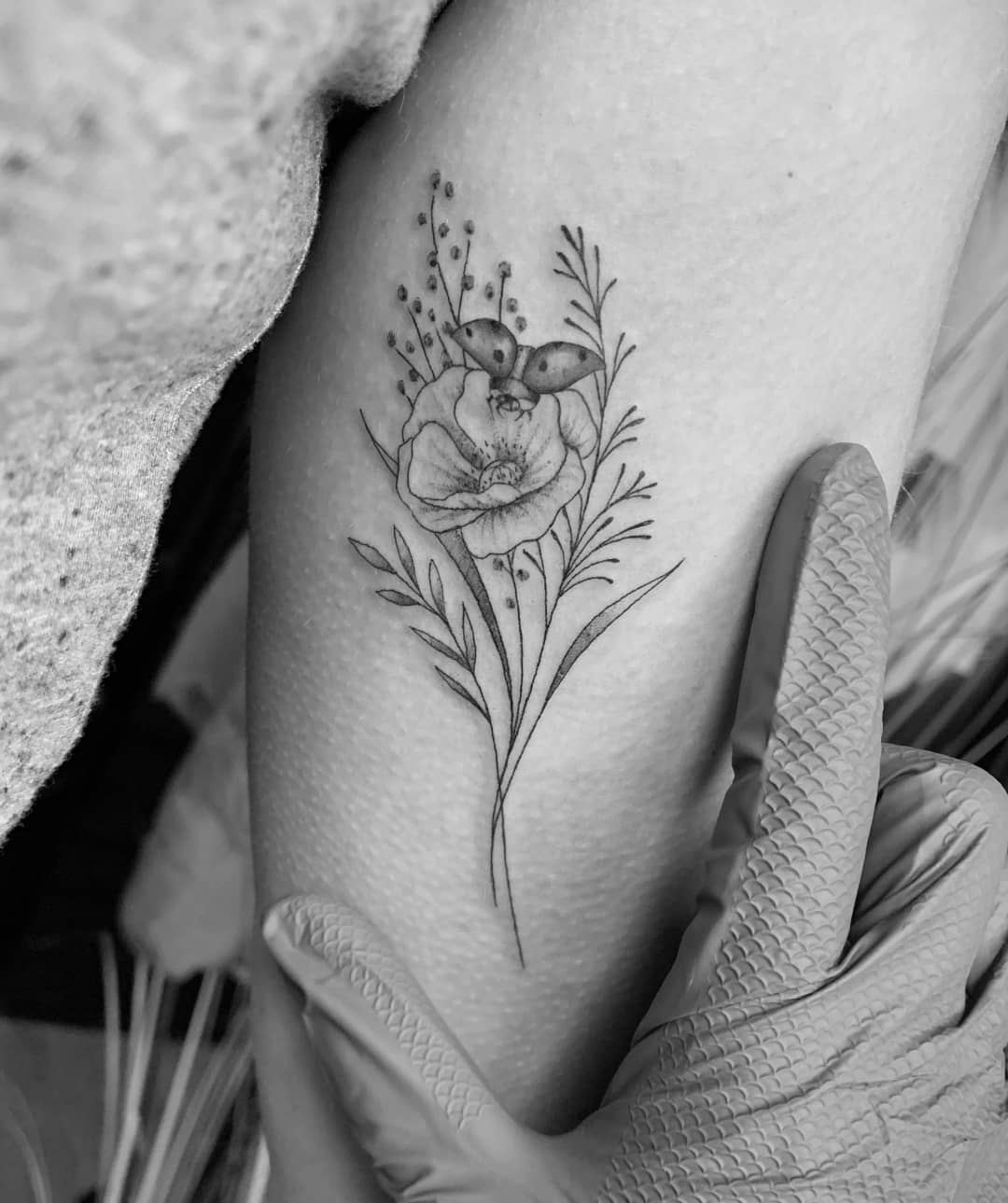 Tatouage Coquelicot Noir Et Blanc