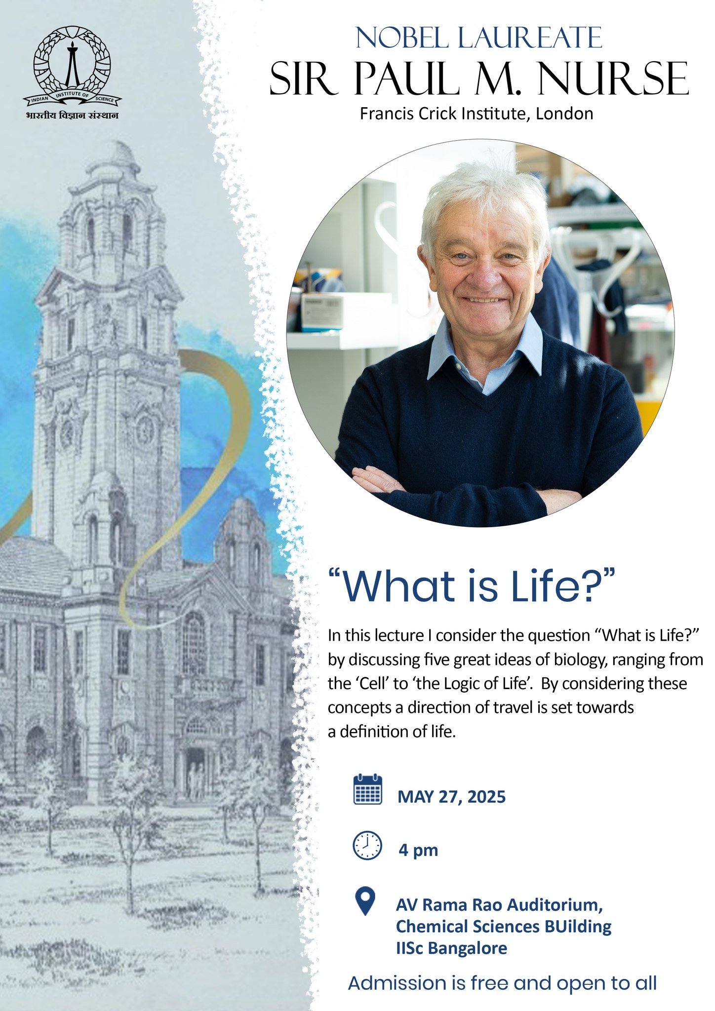 IISc Bangalore - 📅 Mark your calendars! Nobel Laureate Sir... | Facebook