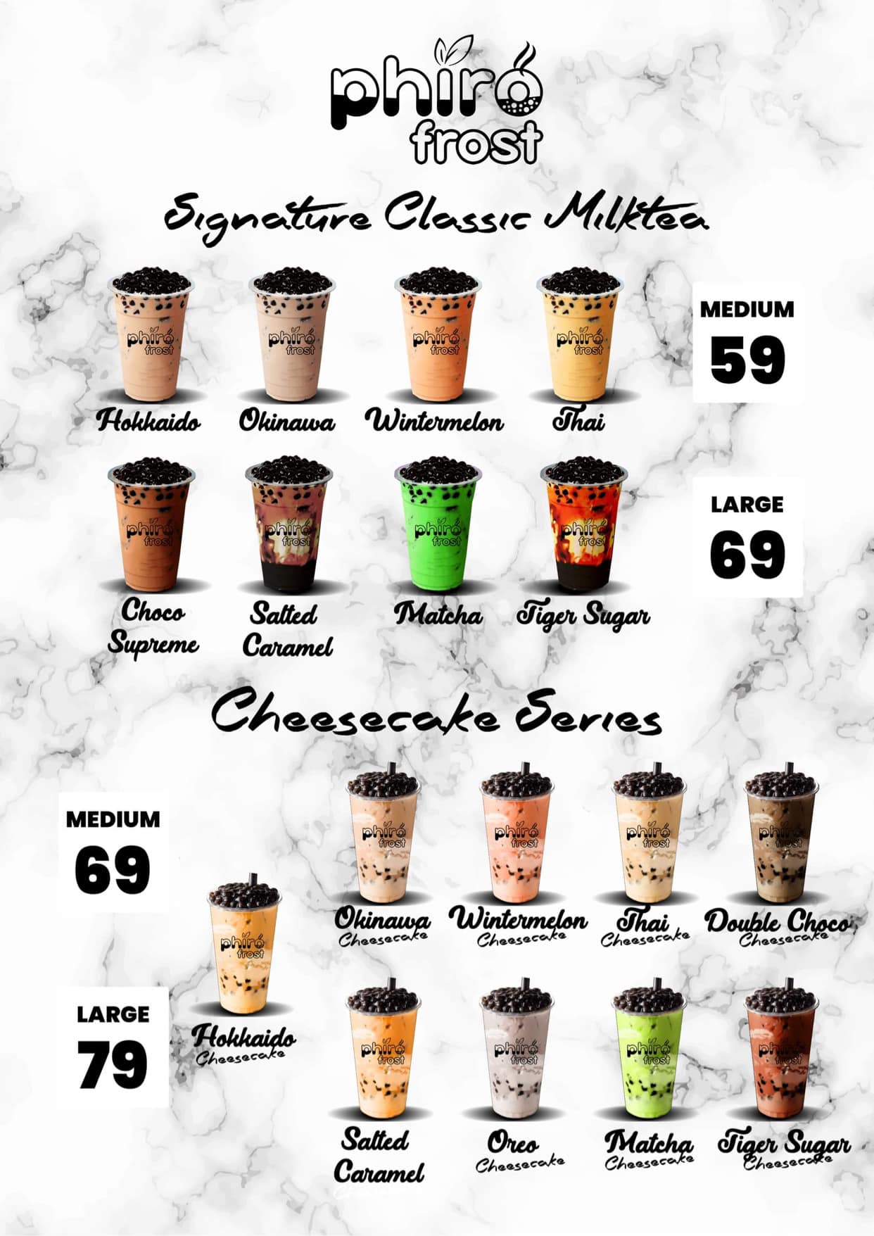 Phiro Frost - Milktea lovers, here’s our menu😀